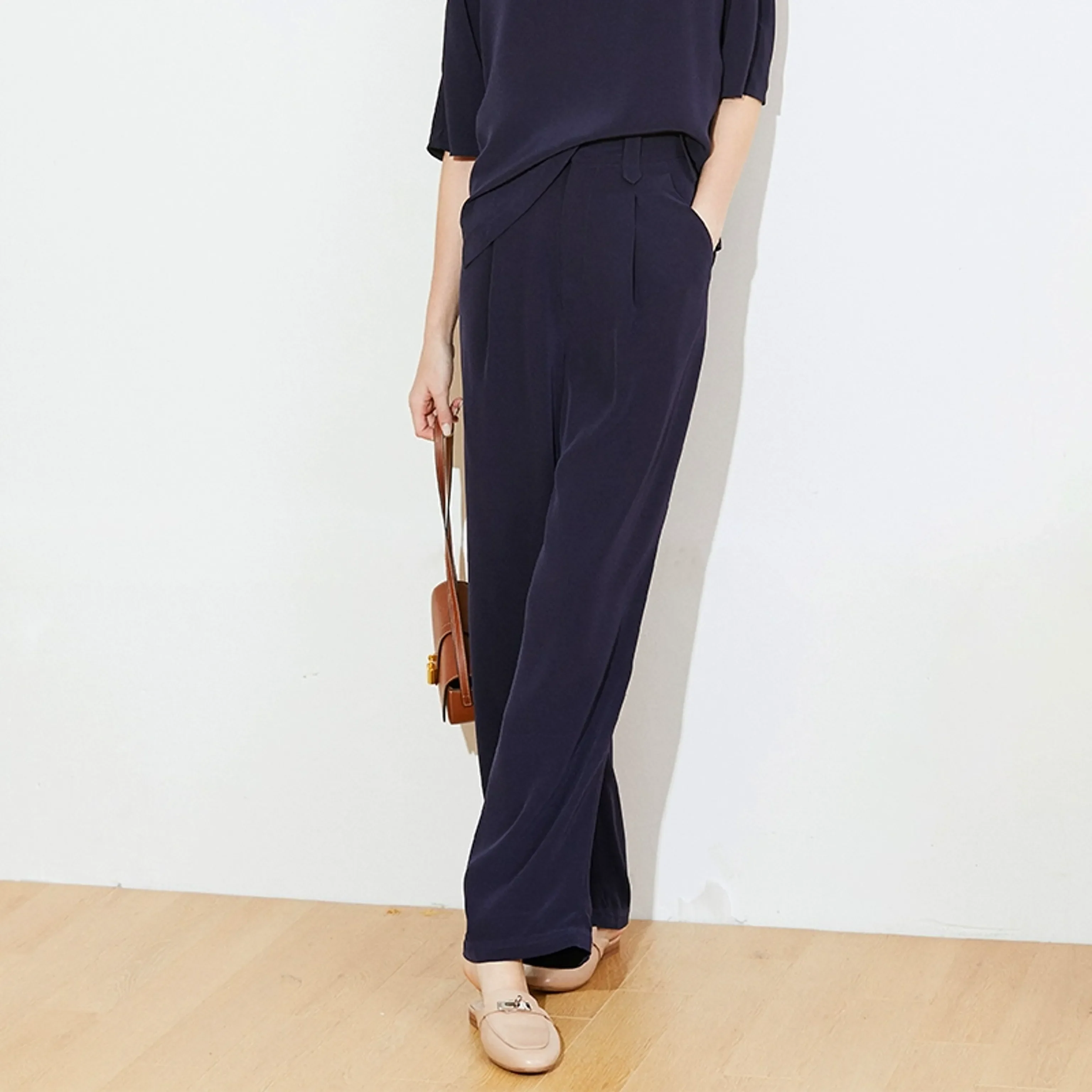 Draped Satin Top & Pants Set - Image 10