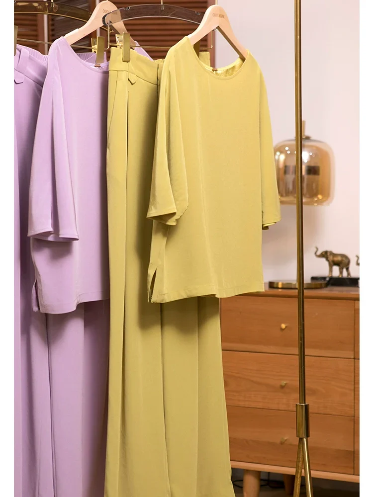 Draped Satin Top & Pants Set - Image 12