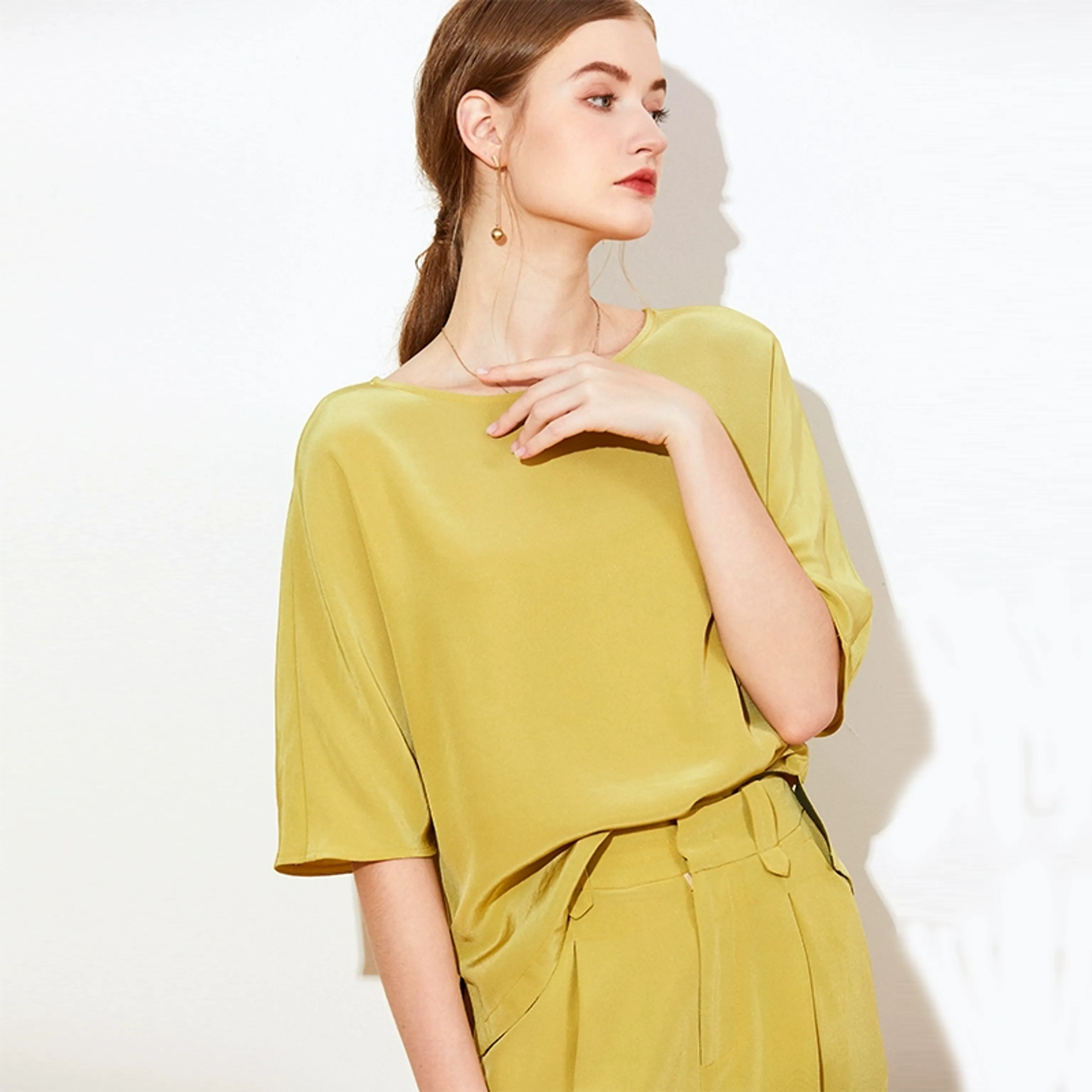 Draped Satin Top & Pants Set - Image 3
