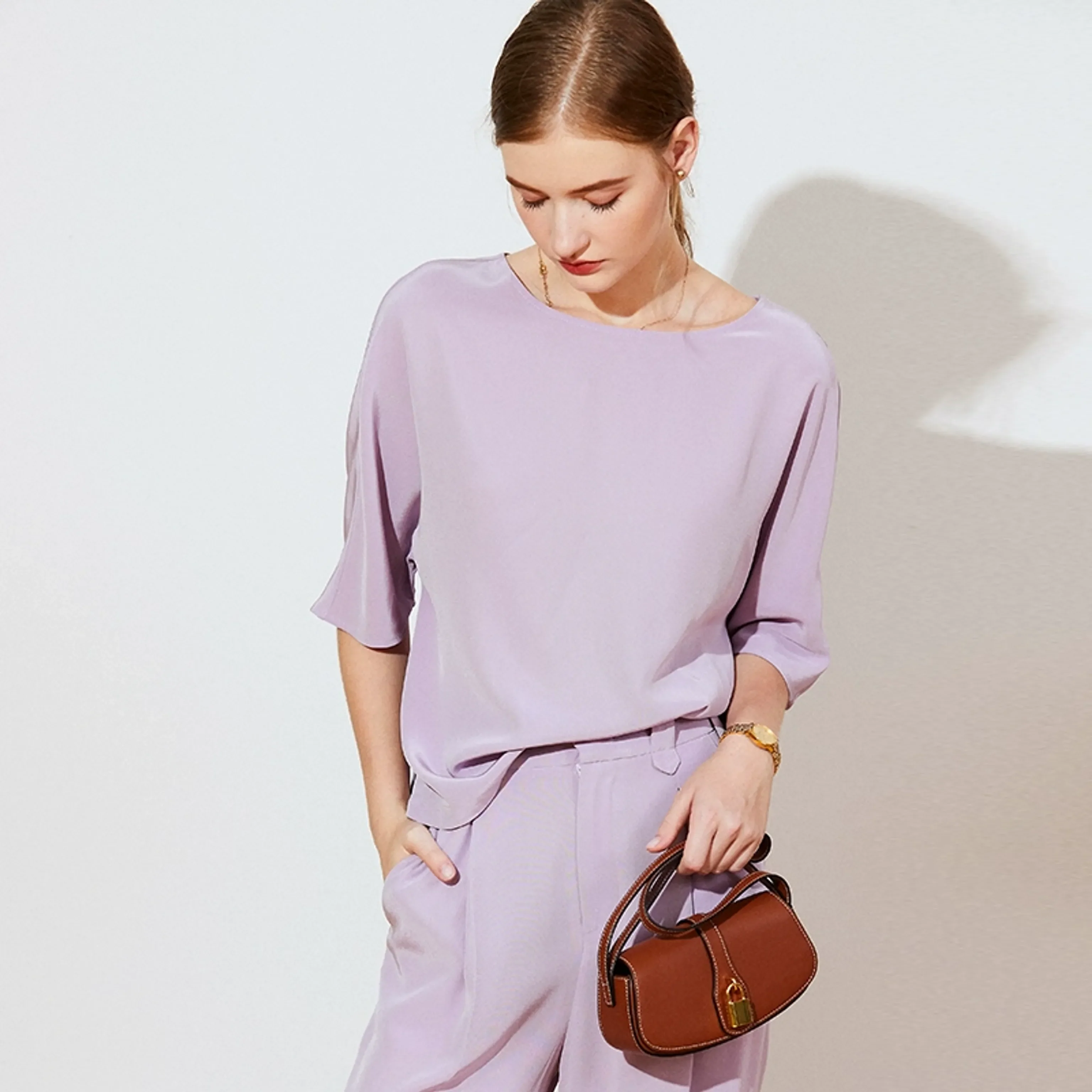 Draped Satin Top & Pants Set - Image 4