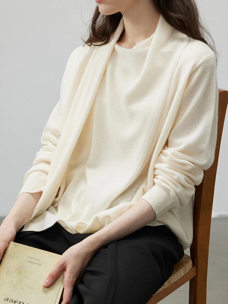 Draped Scarf Wool-Cashmere Sweater - Image 4