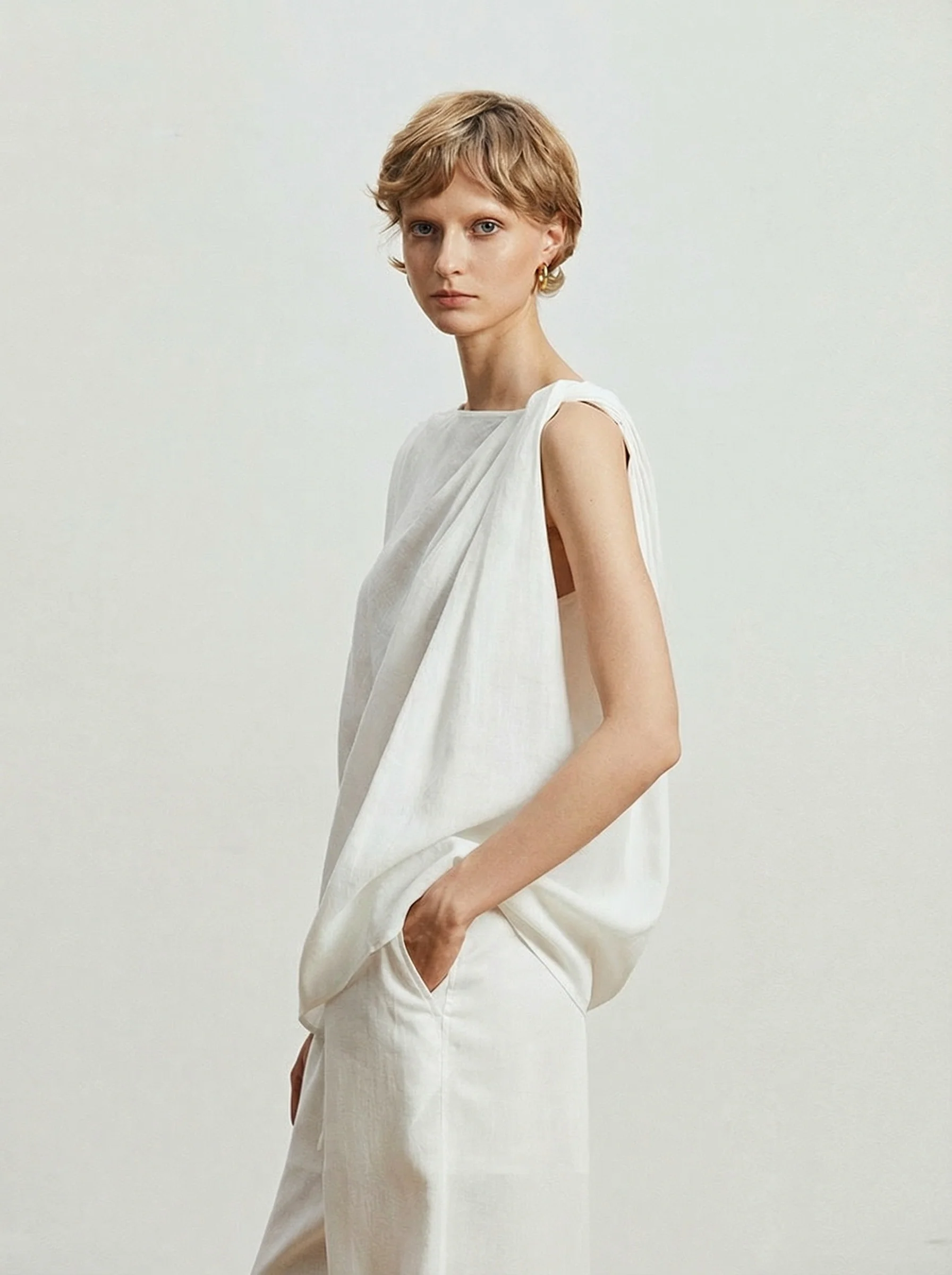 Draped Shoulder Top - Image 2