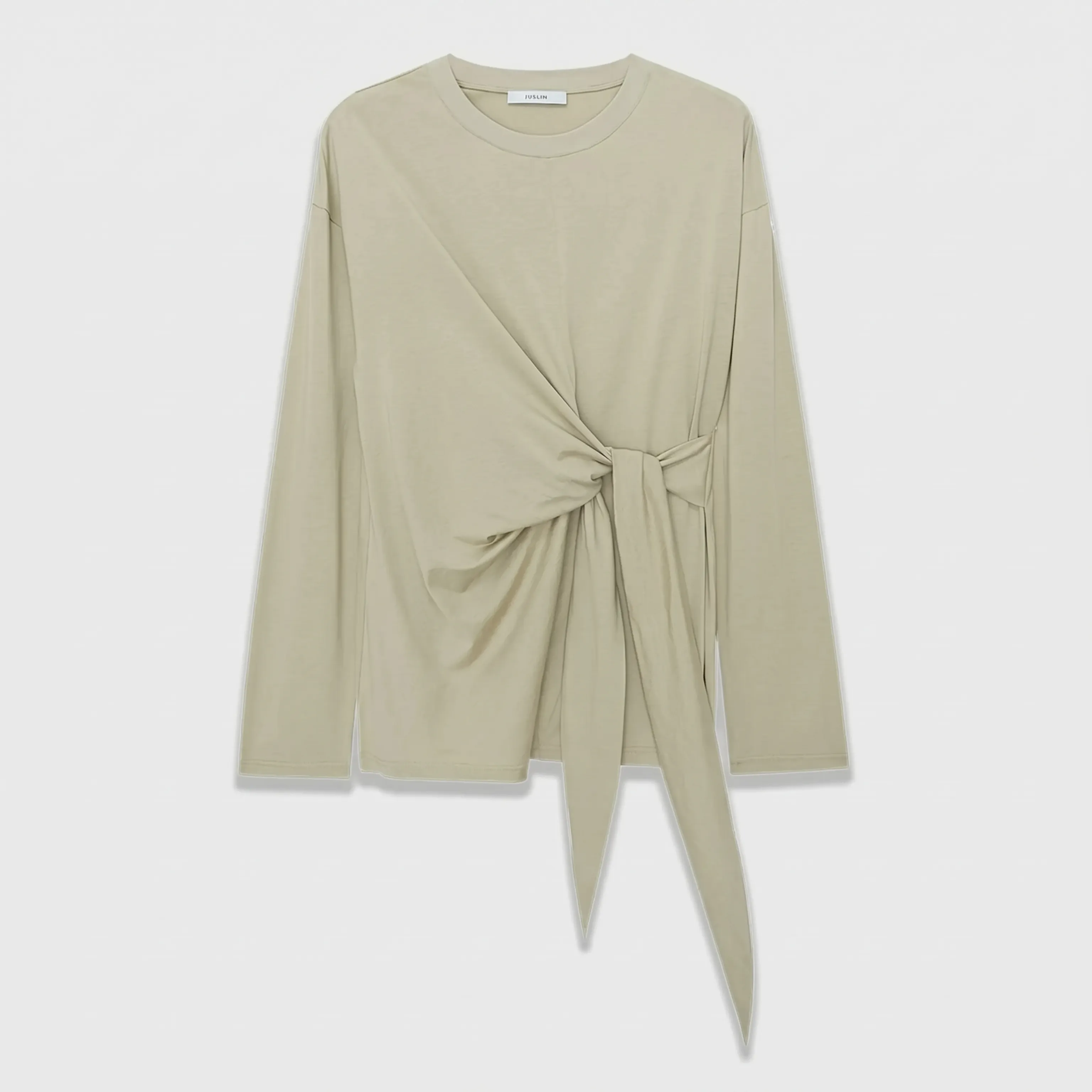 Draped Side-Tie Long Sleeve Tee - Image 8