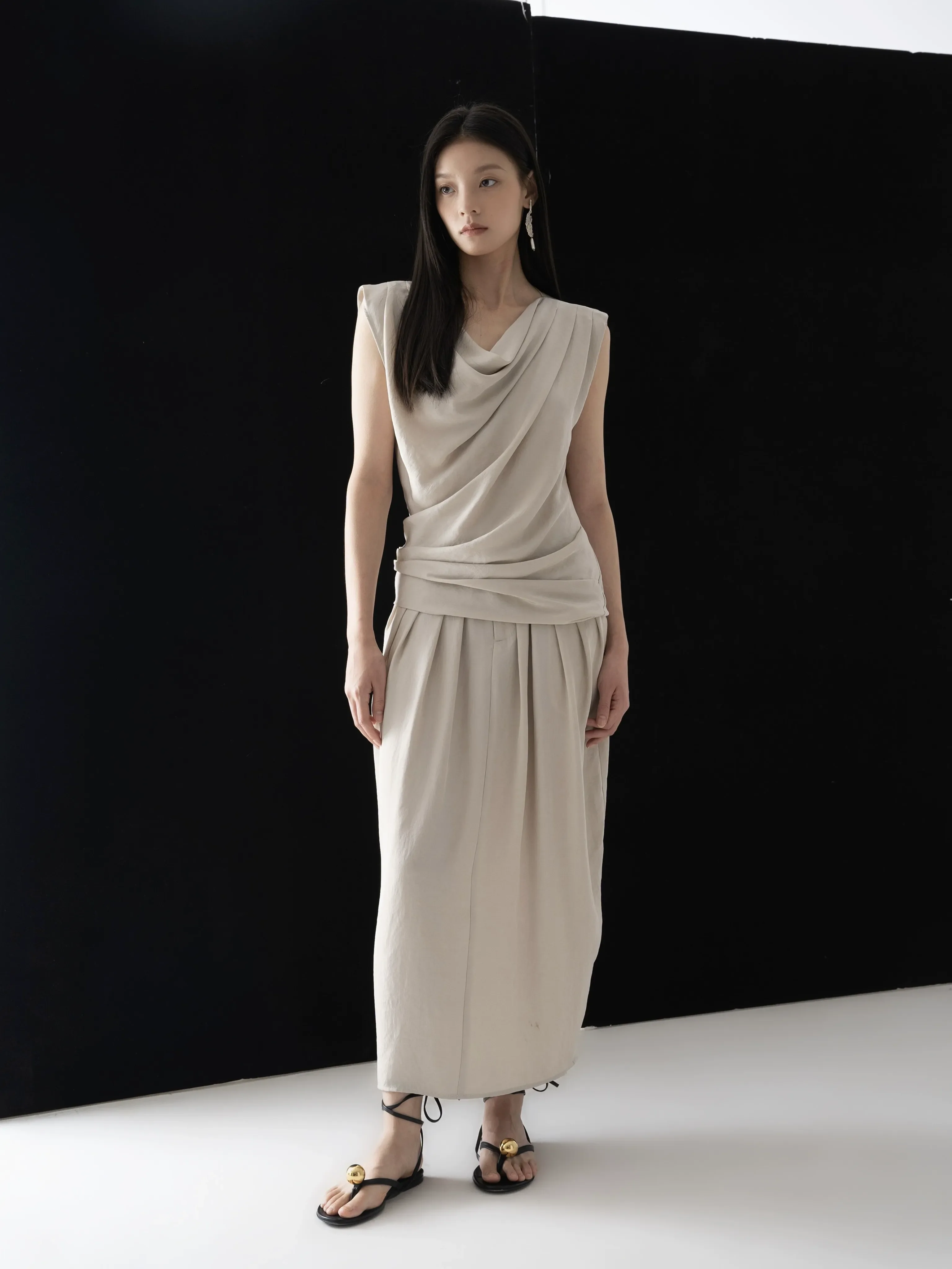 Draped Sleeveless Ensemble - Image 5
