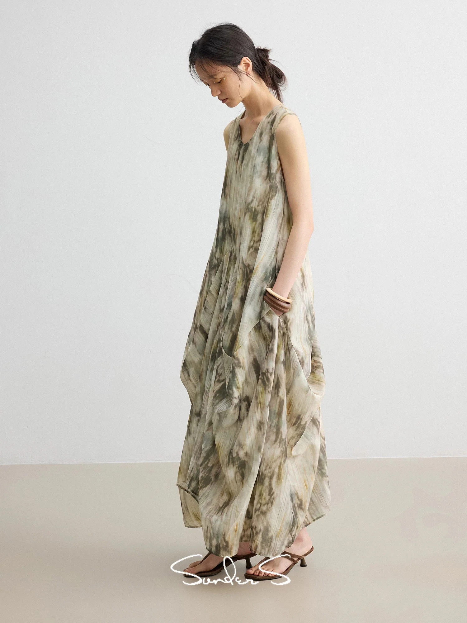 Draped Tulip Maxi Dress - Image 2