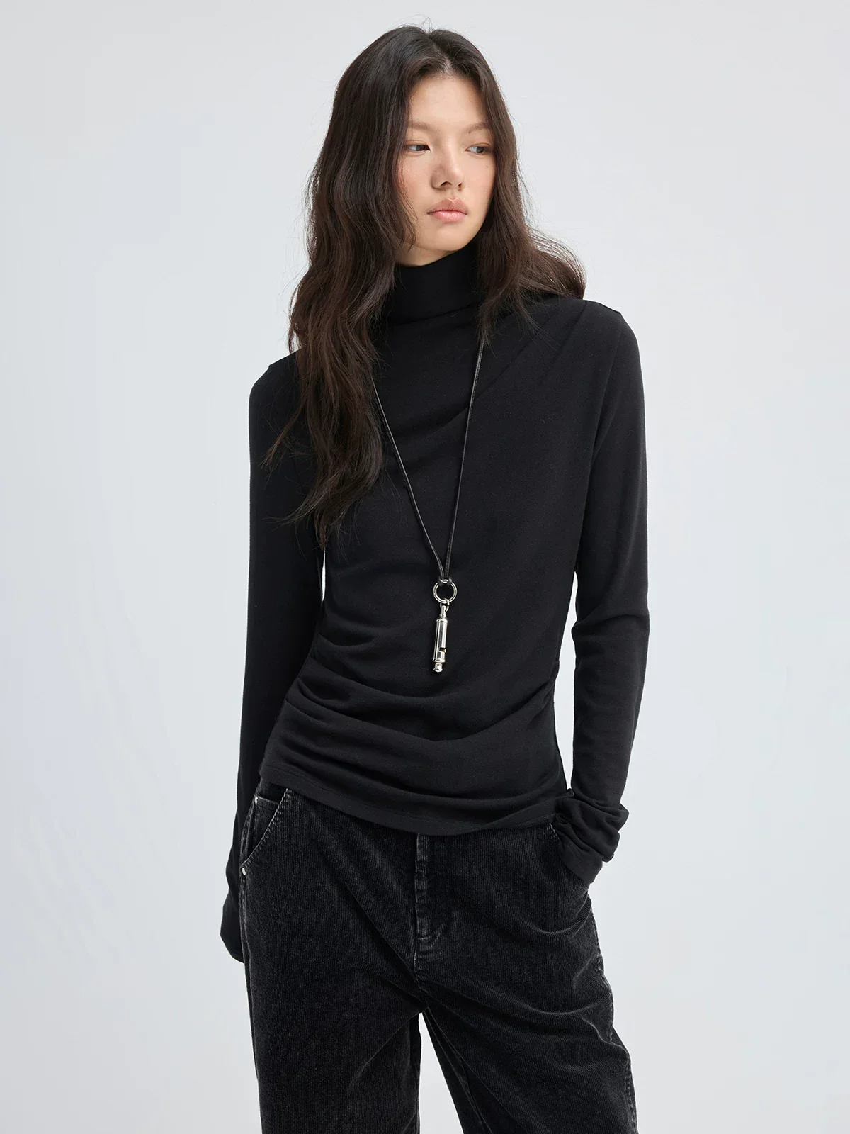 Draped Turtleneck Top - Image 4