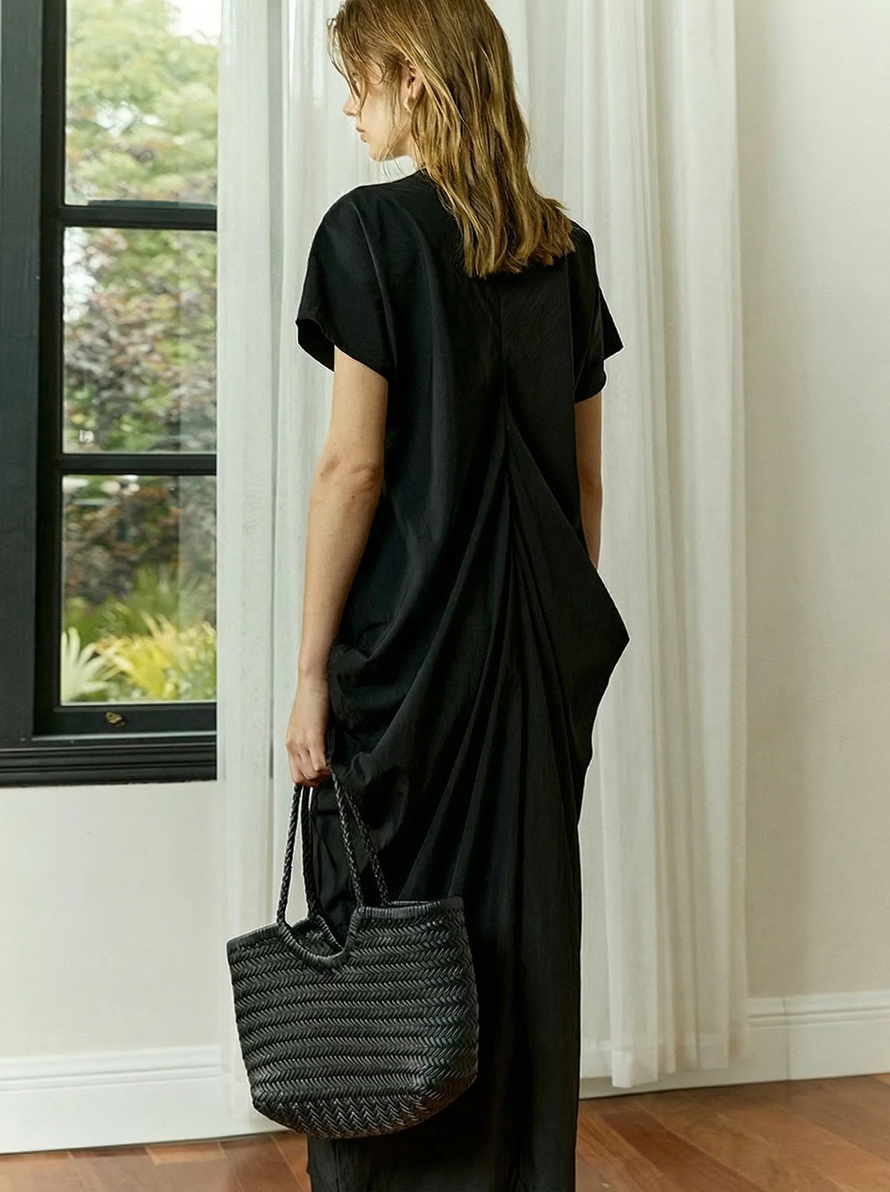 Draped V-Neck Maxi Dress - Image 4