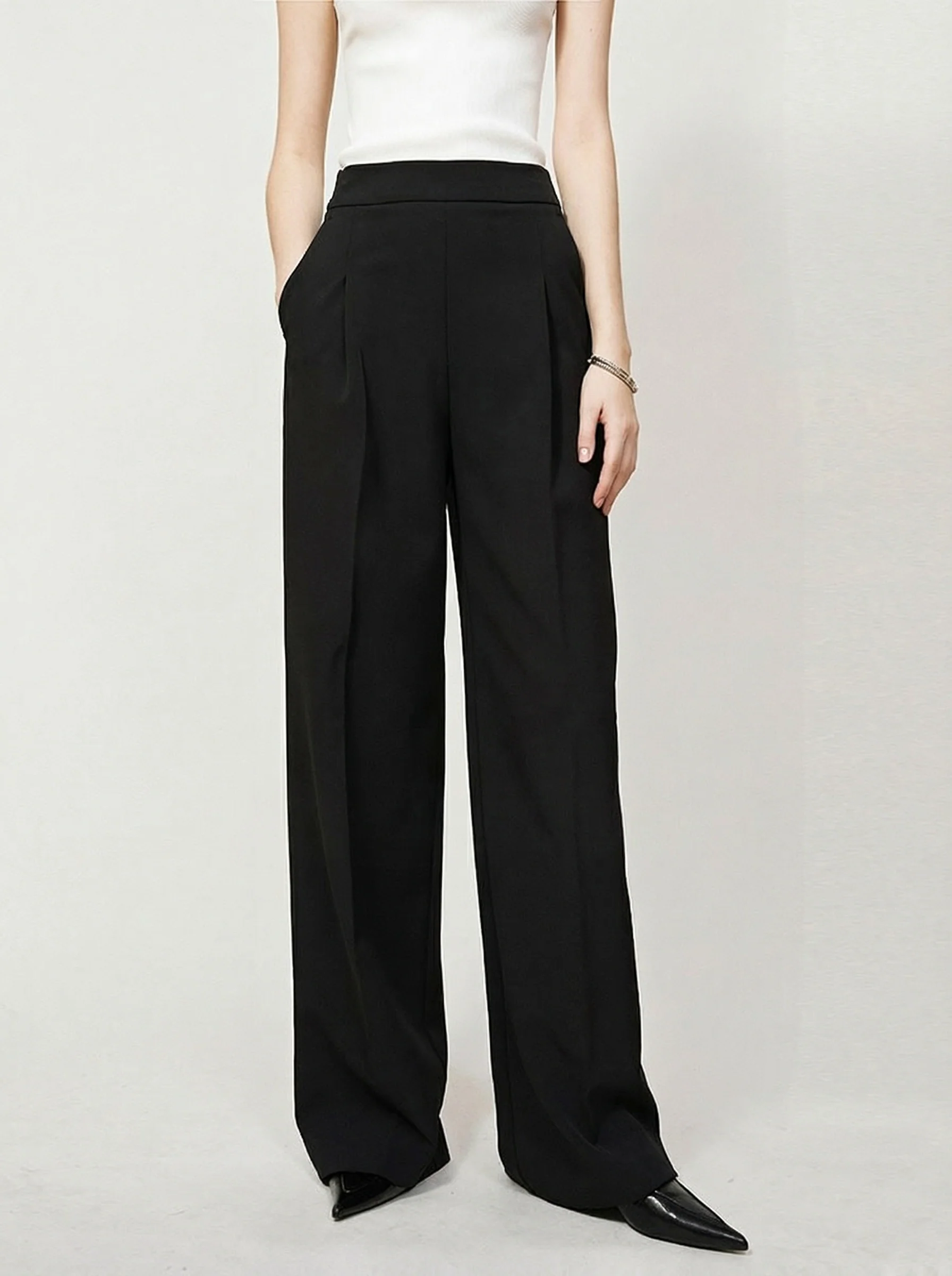 Draped Wide-Leg Trousers - Image 2