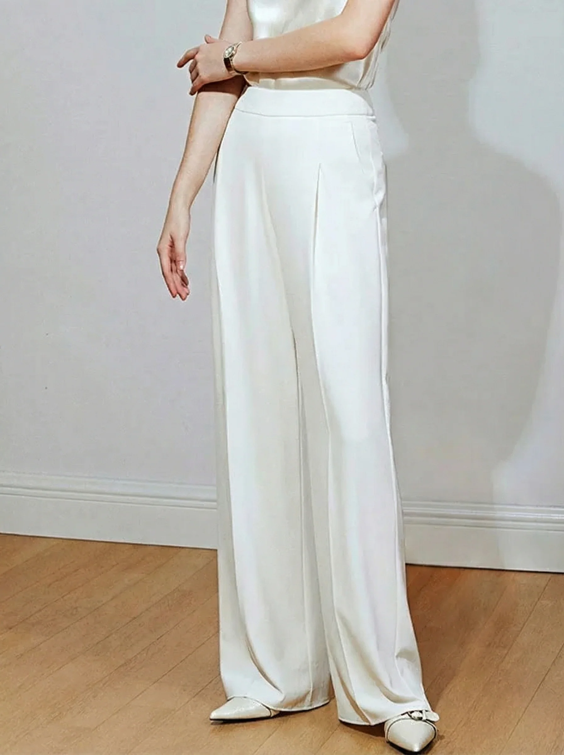 Draped Wide-Leg Trousers - Image 4
