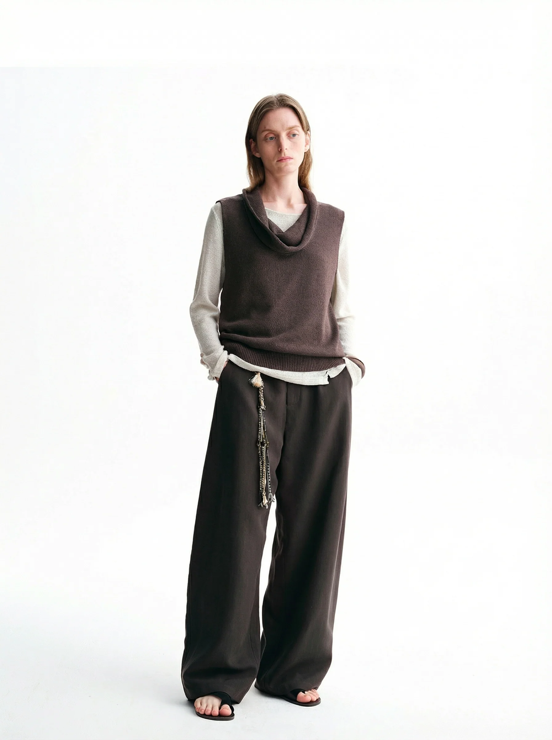 Draped Wide-Leg Trousers - Image 2