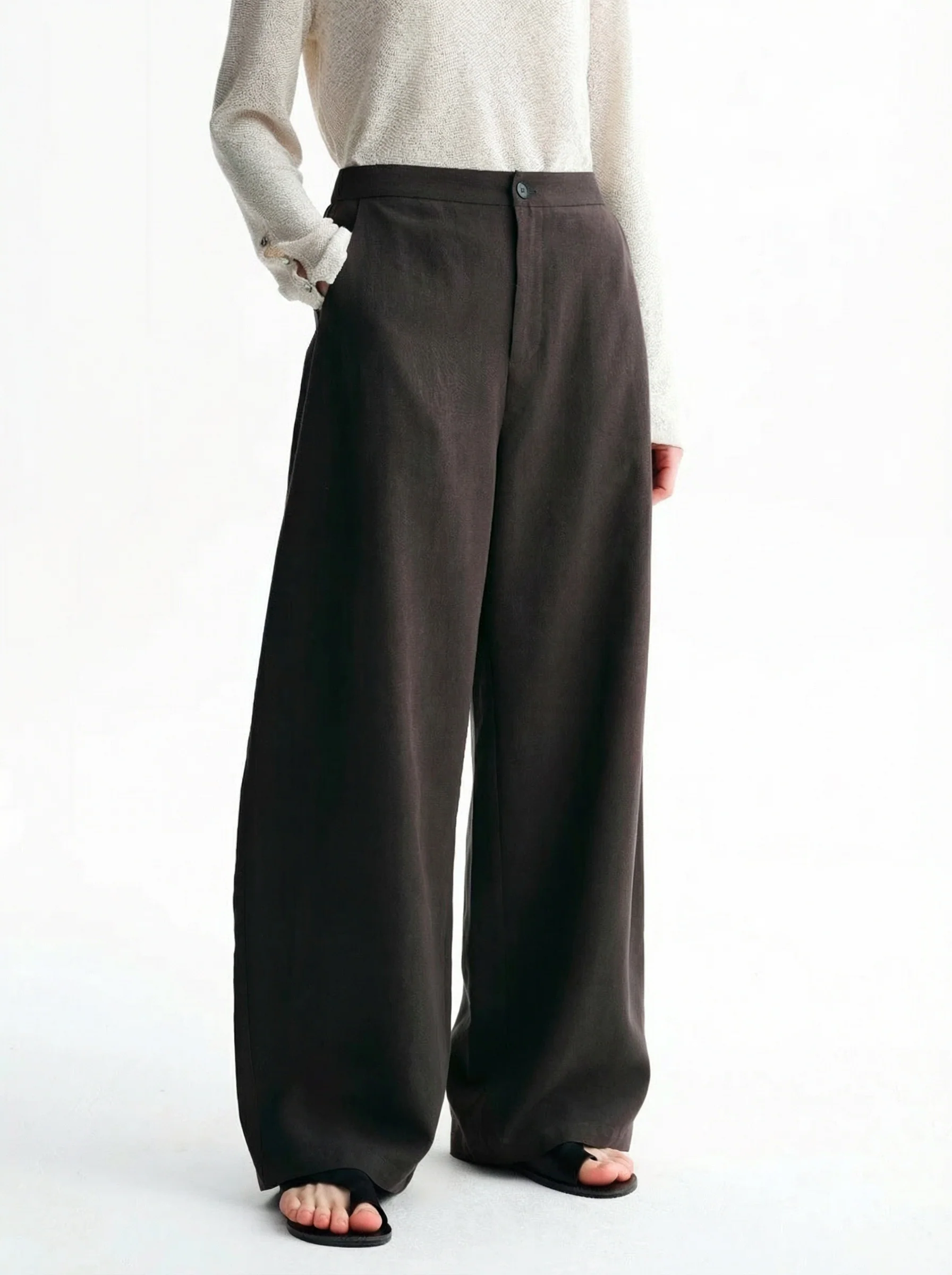 Draped Wide-Leg Trousers - Image 5