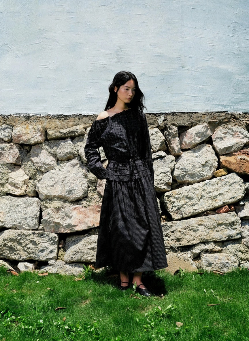Drawstring A-Line Maxi Dress - Image 5