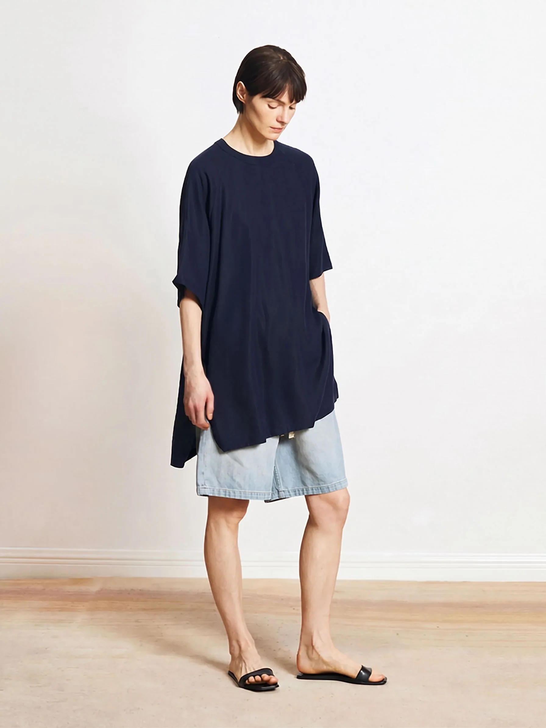 Drawstring Denim Shorts - Image 2