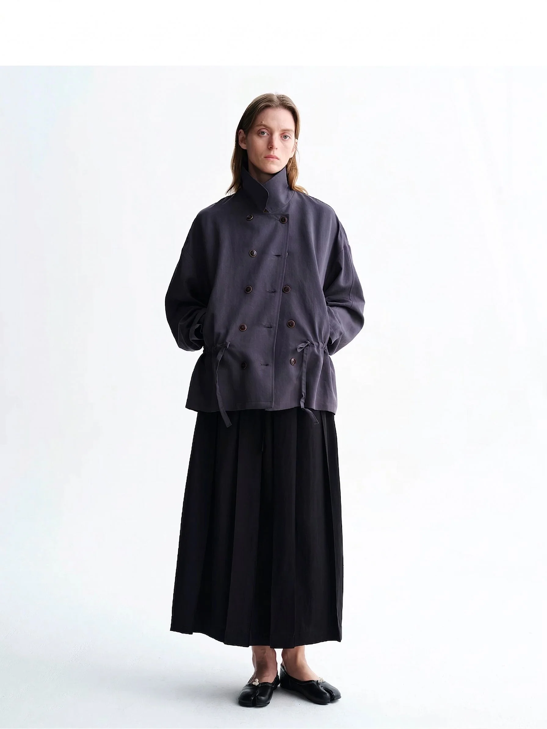 Drawstring Double-Breasted Jacket - Image 6