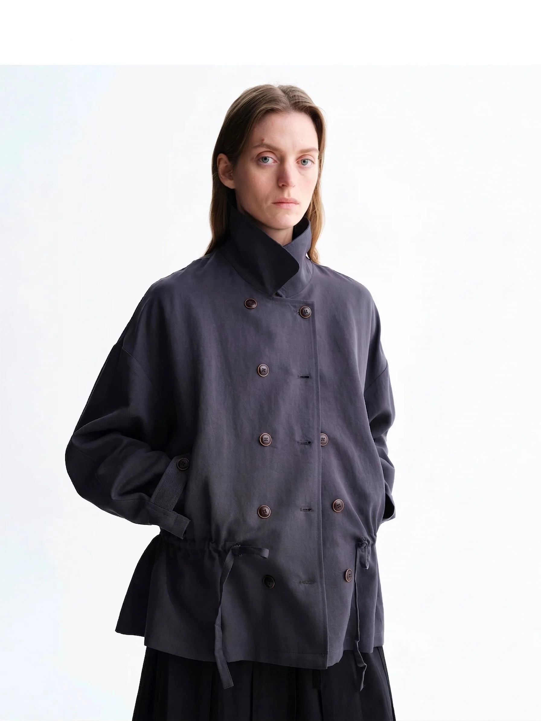 Drawstring Double-Breasted Jacket - Image 7