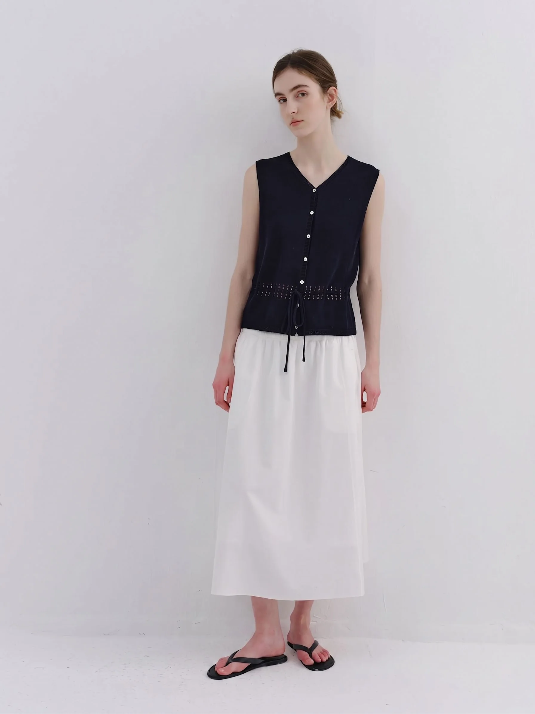 Drawstring Knit Vest - Image 4