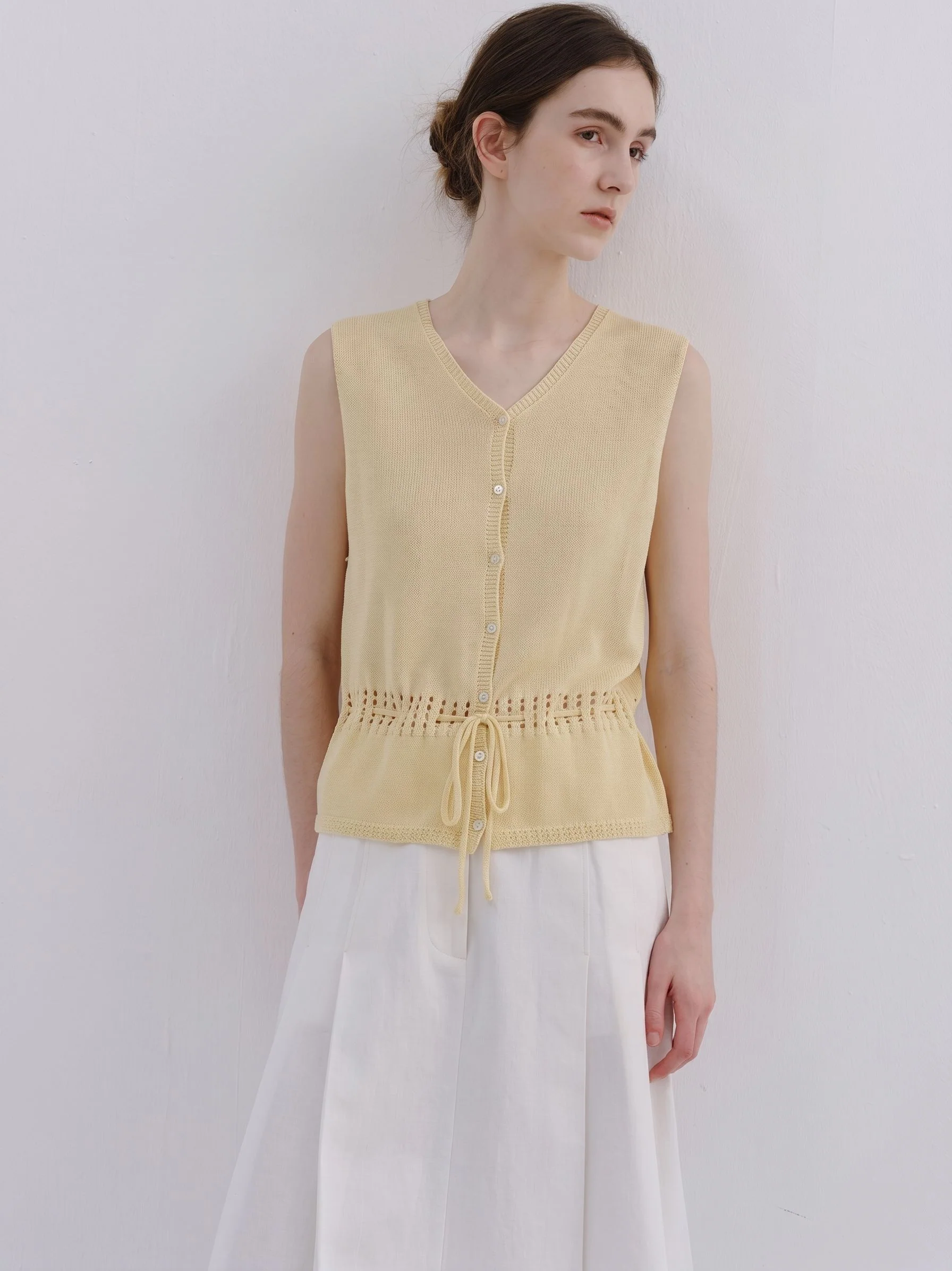 Drawstring Knit Vest - Image 5
