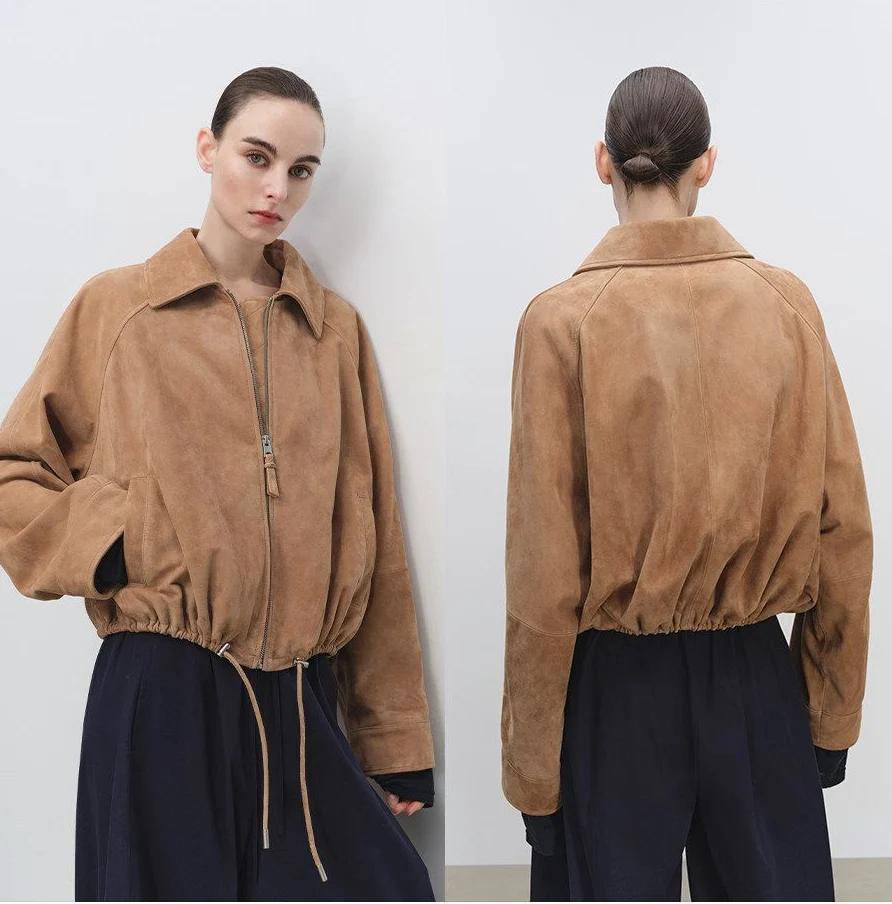 Drawstring Leather Jacket - Image 4