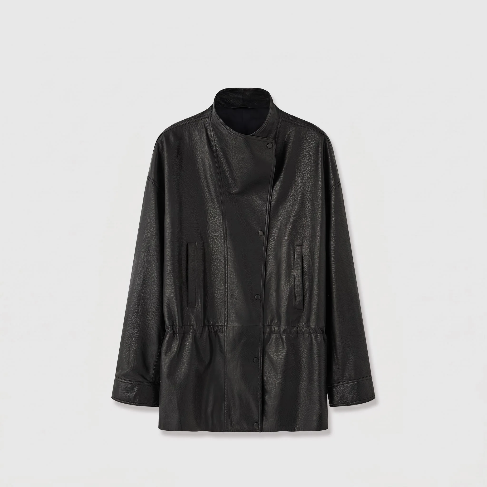 Drawstring Leather Jacket - Image 8