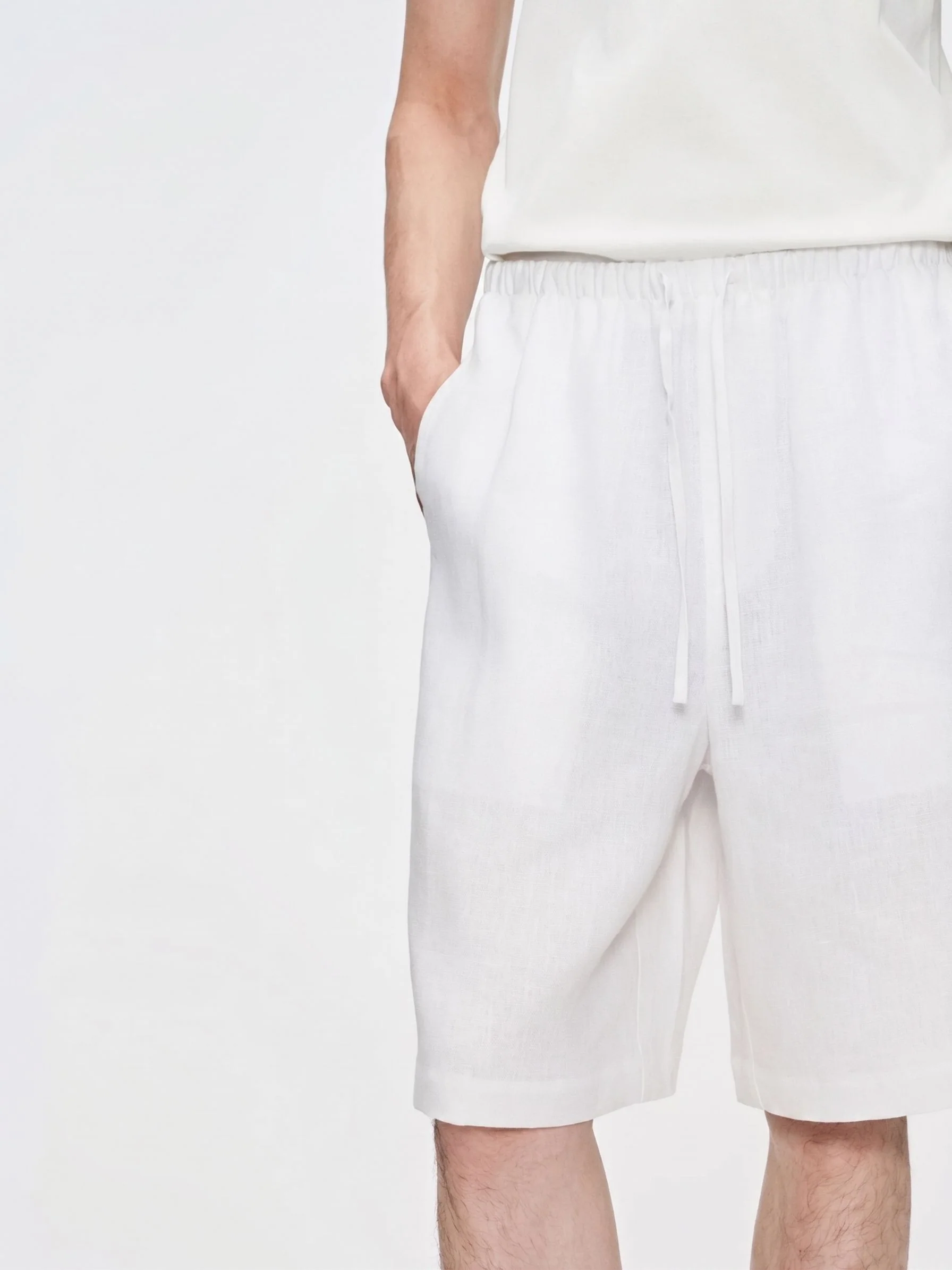 Drawstring Linen Shorts - Image 2