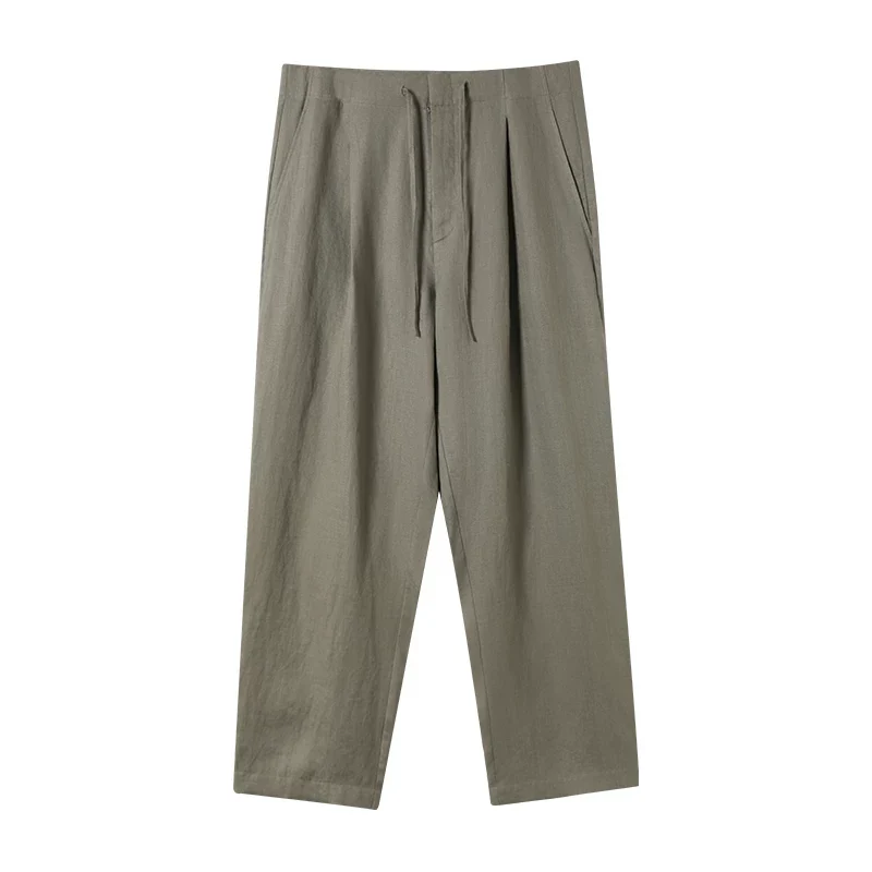 Drawstring Linen Trousers - Image 5