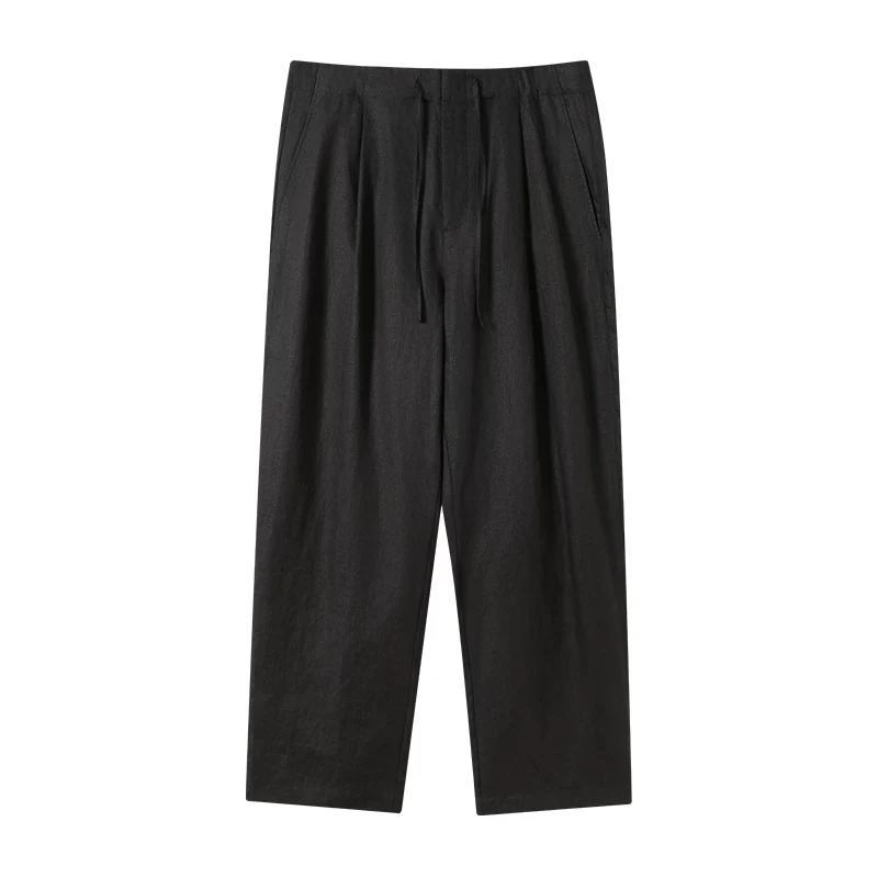 Drawstring Linen Trousers - Image 6