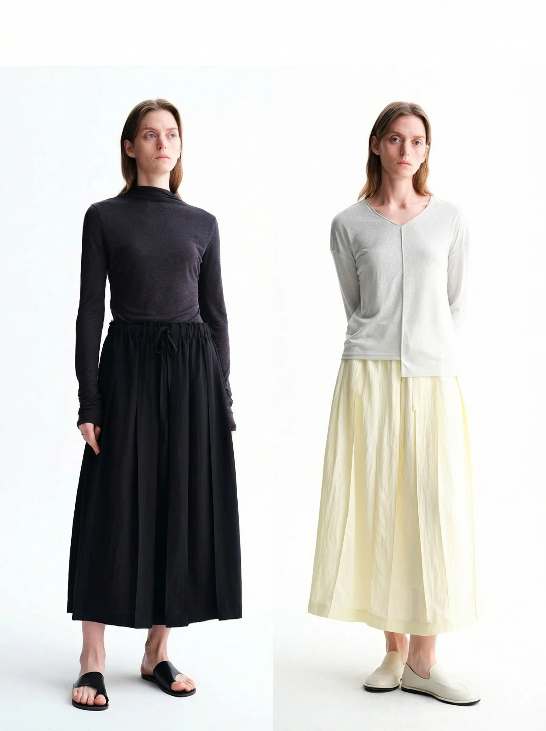 Drawstring Midi Skirt