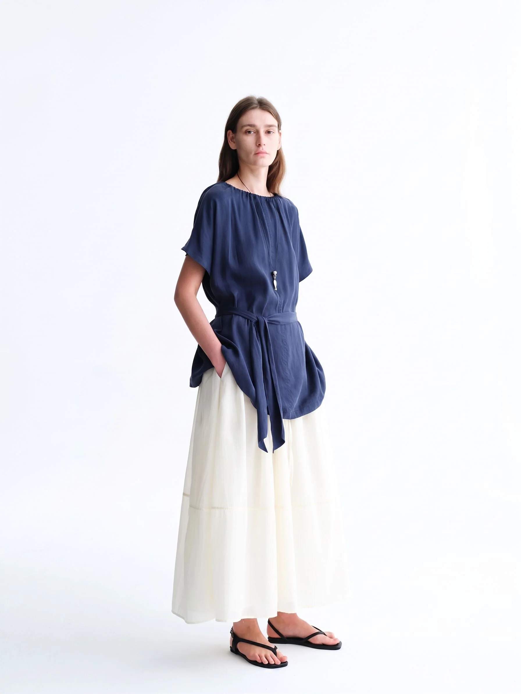Drawstring Midi Skirt - Image 2