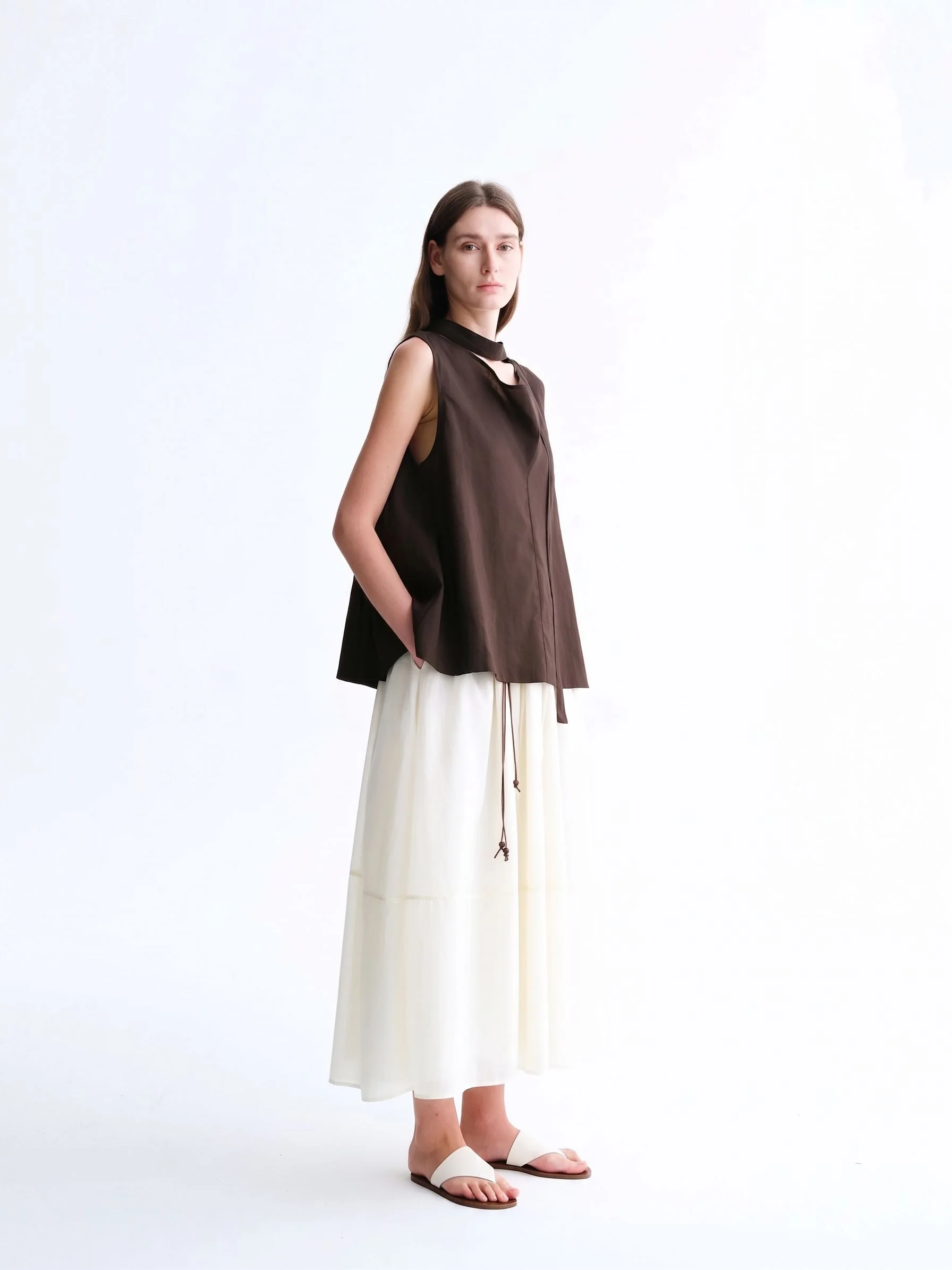 Drawstring Midi Skirt - Image 3