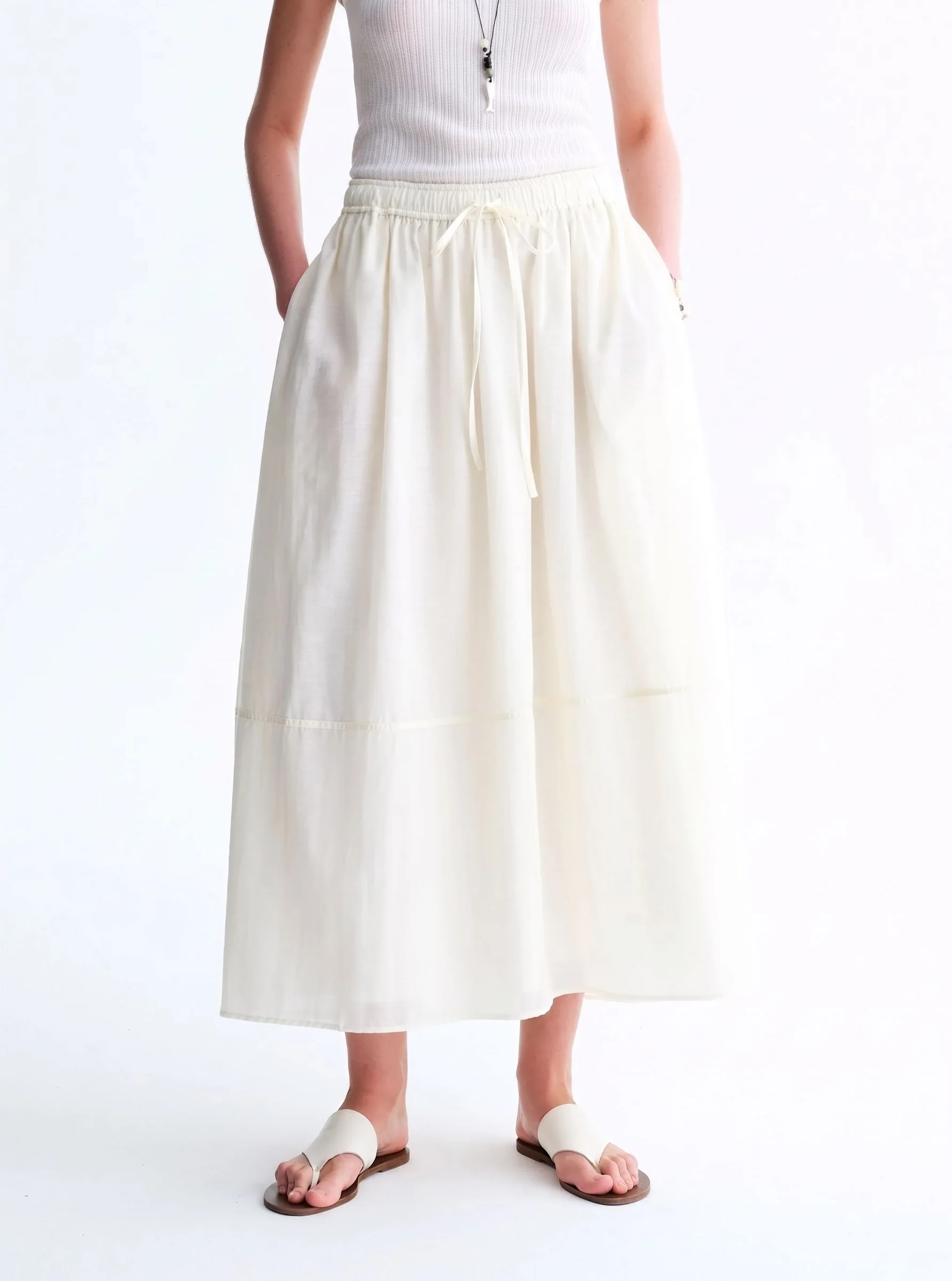 Drawstring Midi Skirt - Image 6