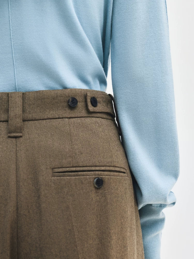 Drawstring Pleated Trousers - Image 3
