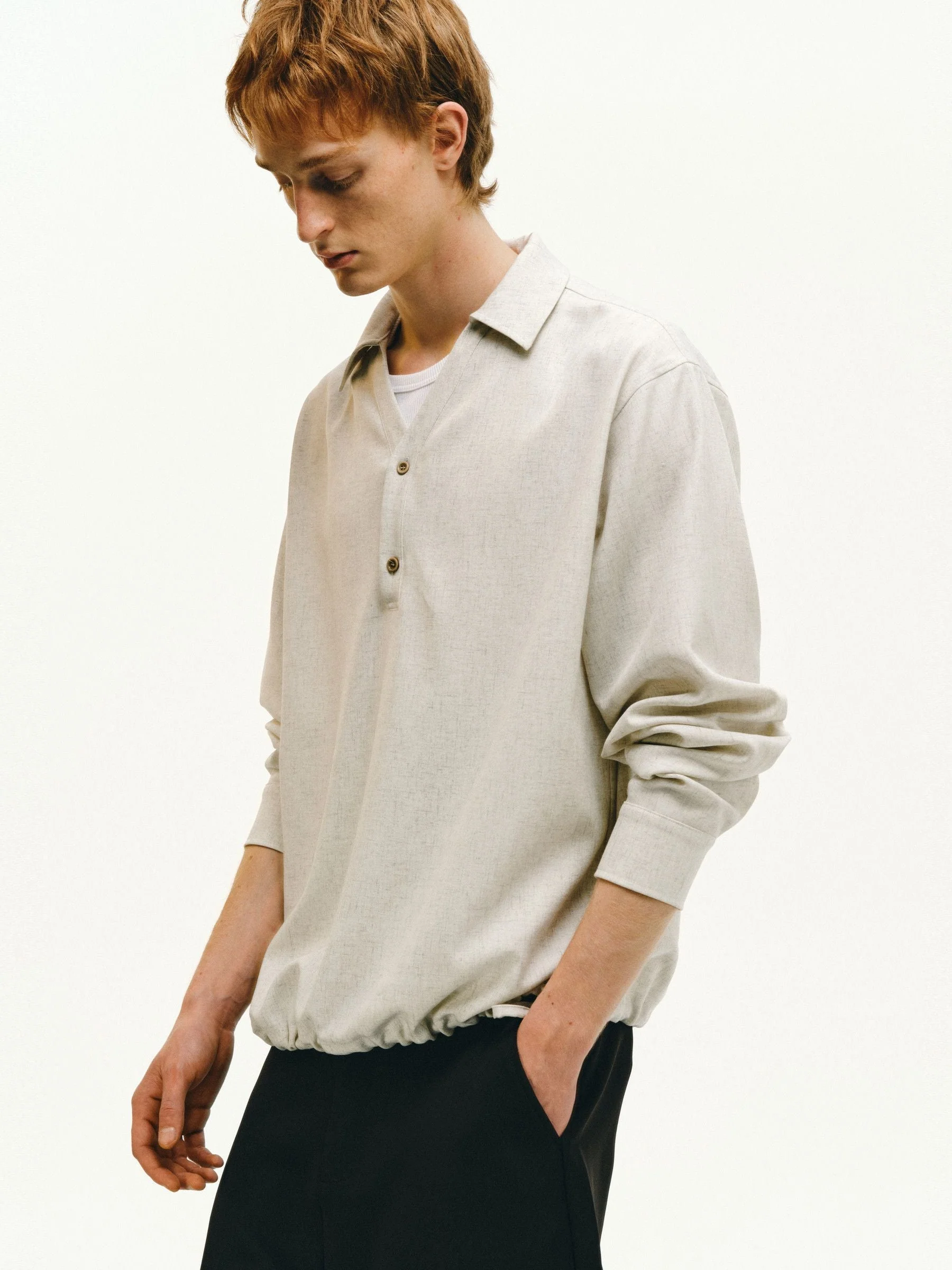 Drawstring Popover Shirt