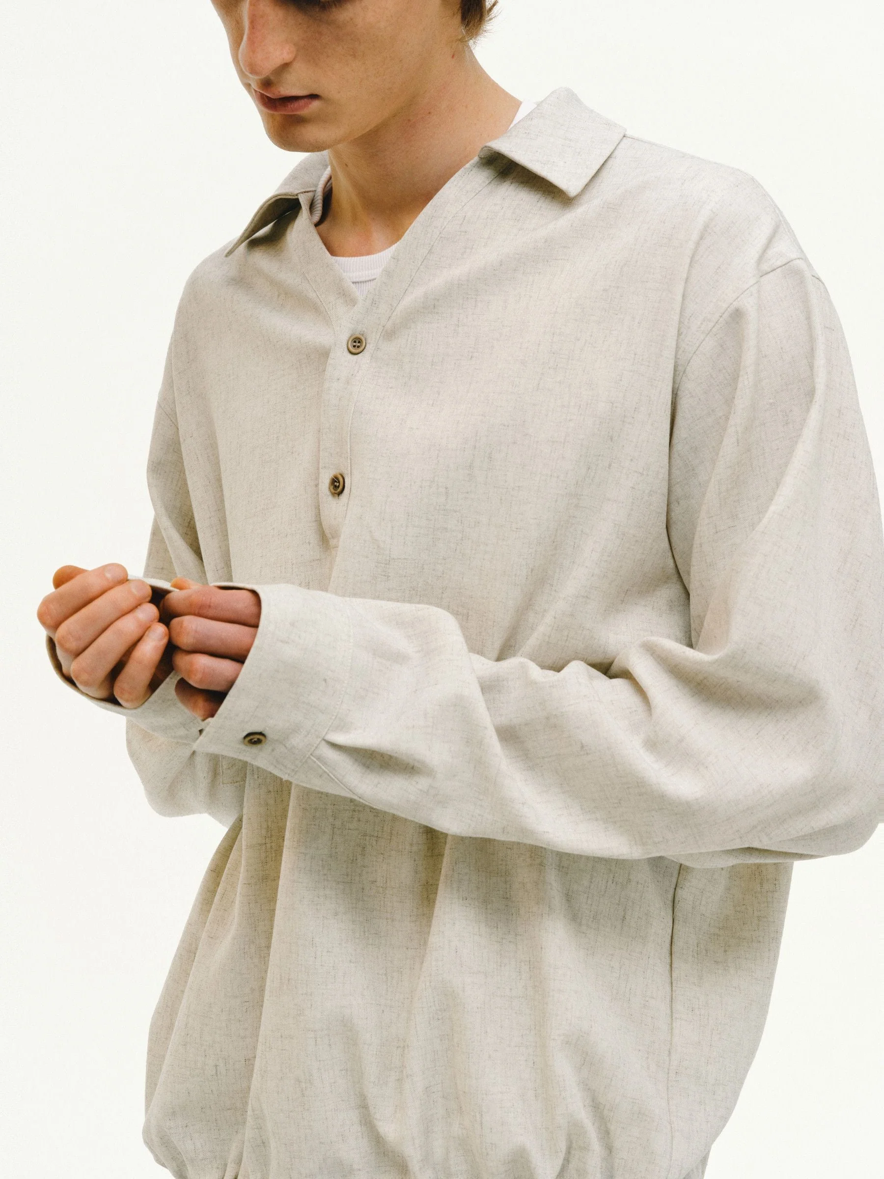 Drawstring Popover Shirt - Image 4