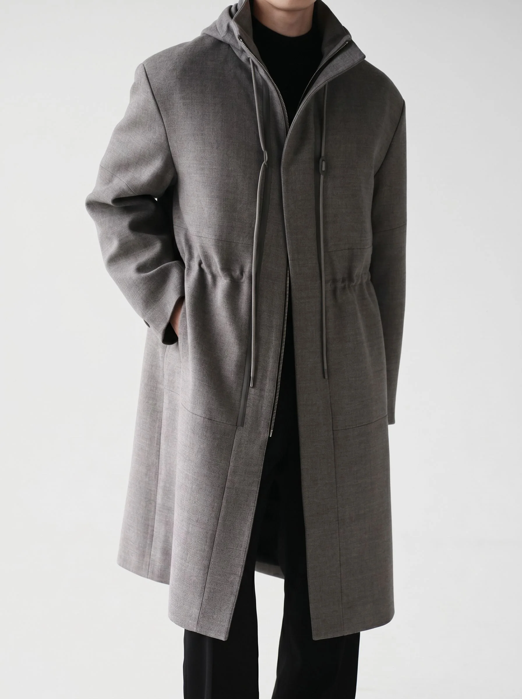 Drawstring Stand Coat