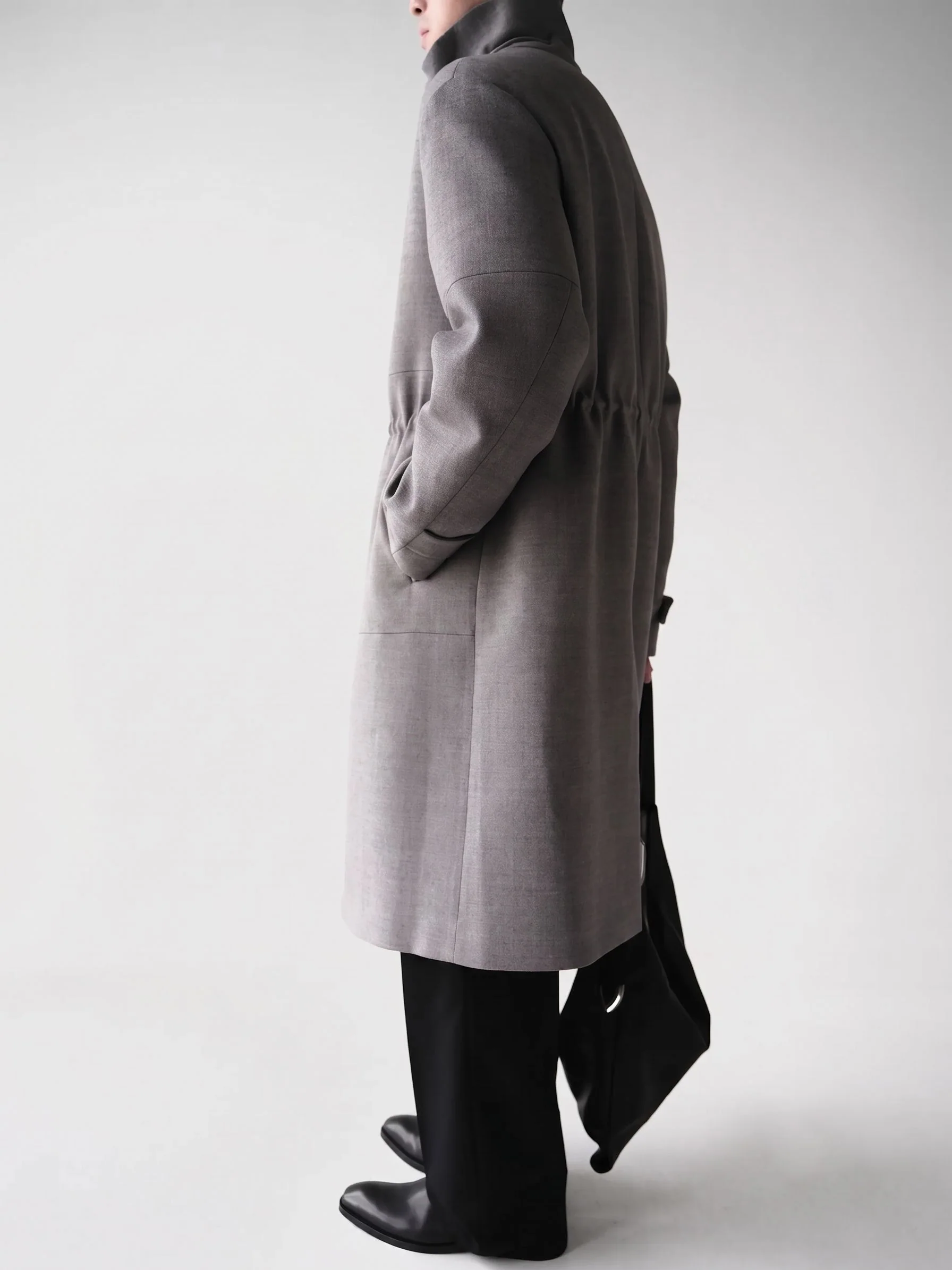 Drawstring Stand Coat - Image 3