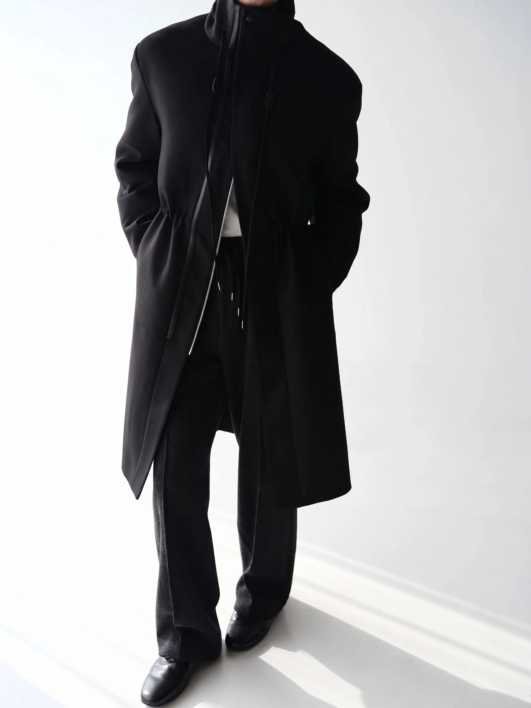 Drawstring Stand Coat - Image 4