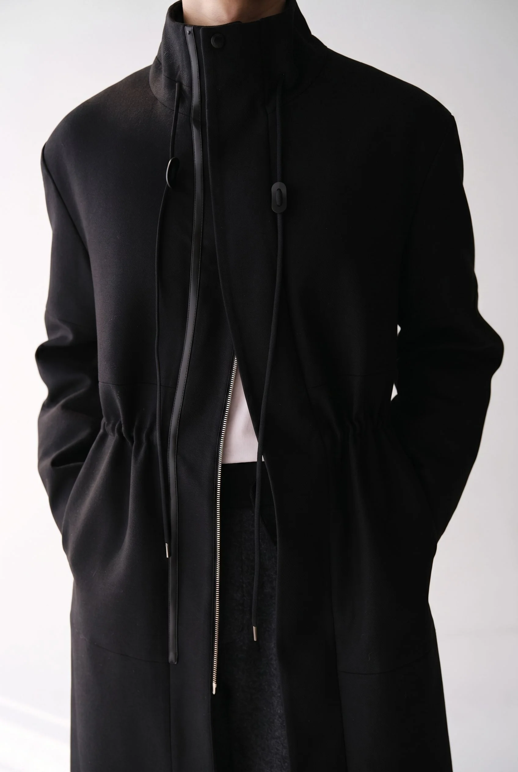 Drawstring Stand Coat - Image 5
