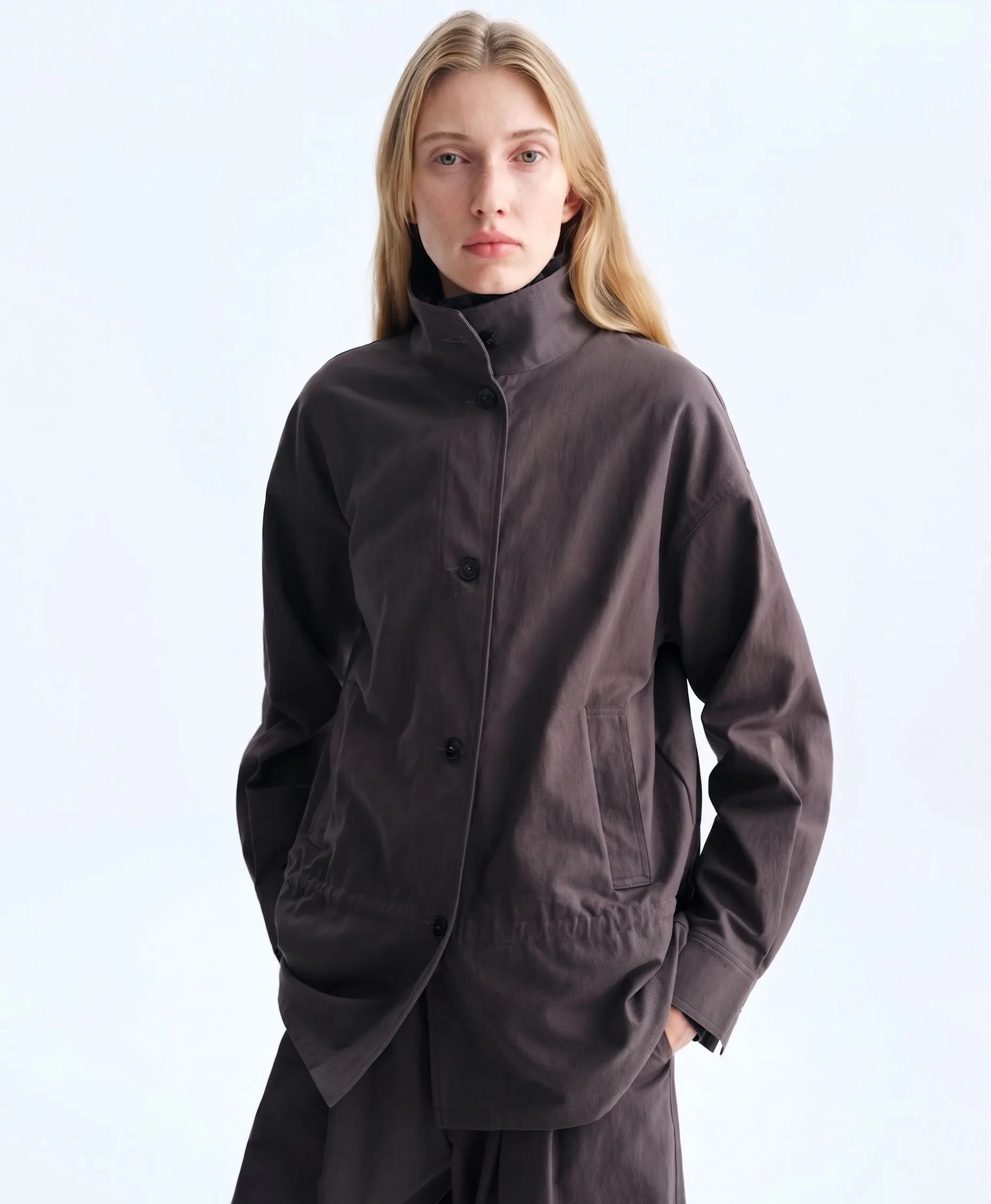 Drawstring Stand-Collar Jacket