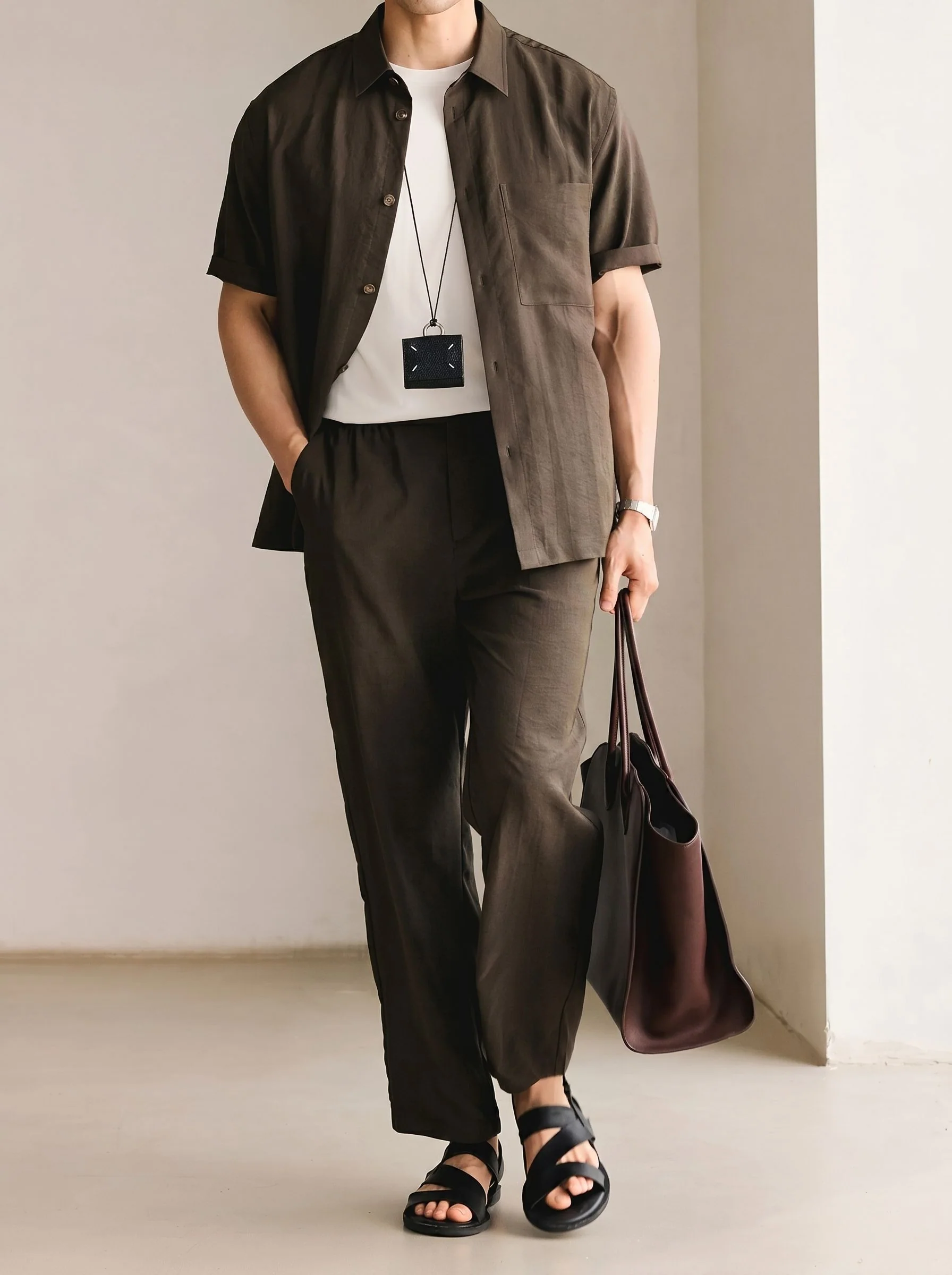 Drawstring Straight Trousers - Image 4