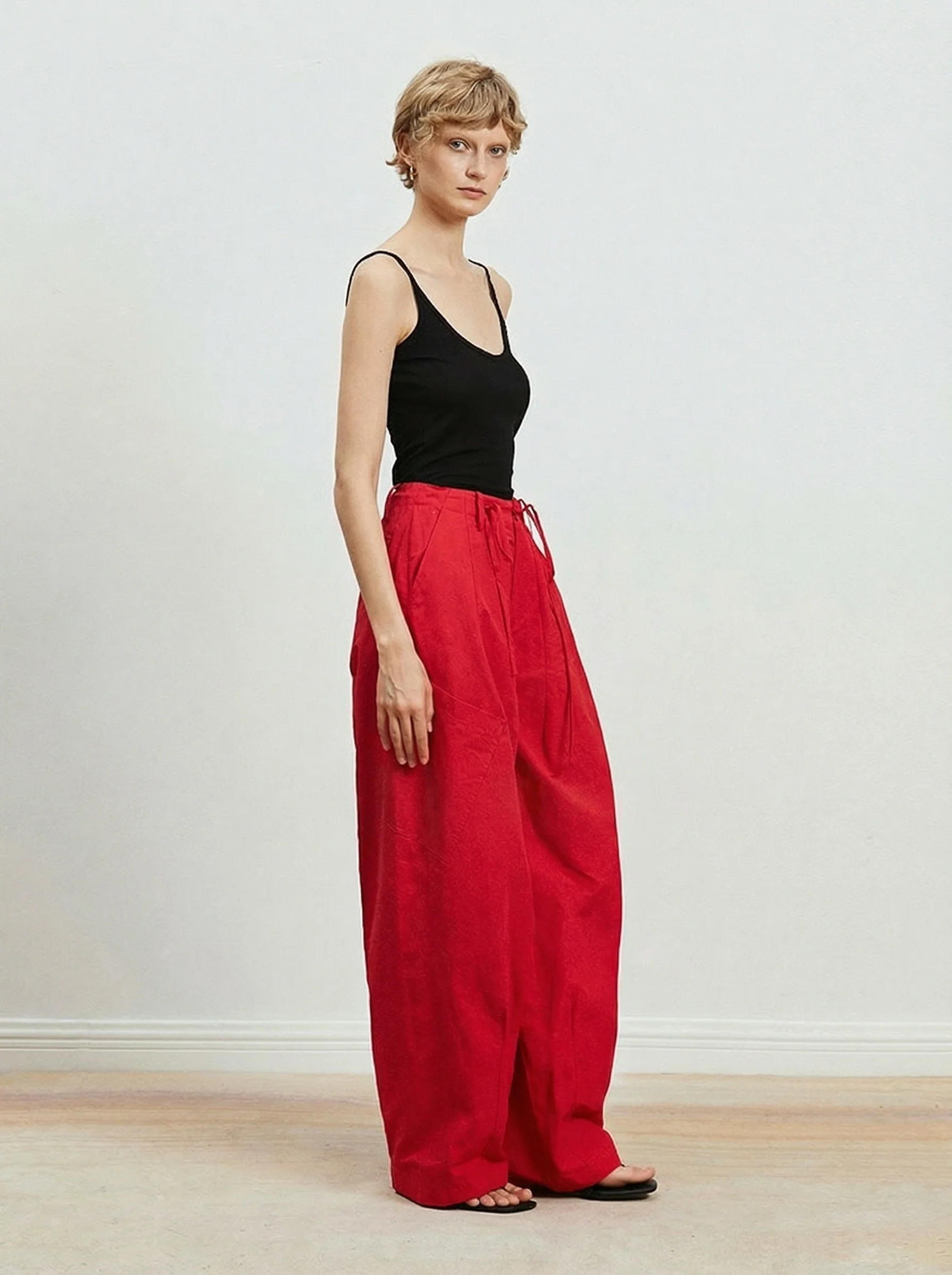 Drawstring Wide-Leg Pants - Image 2