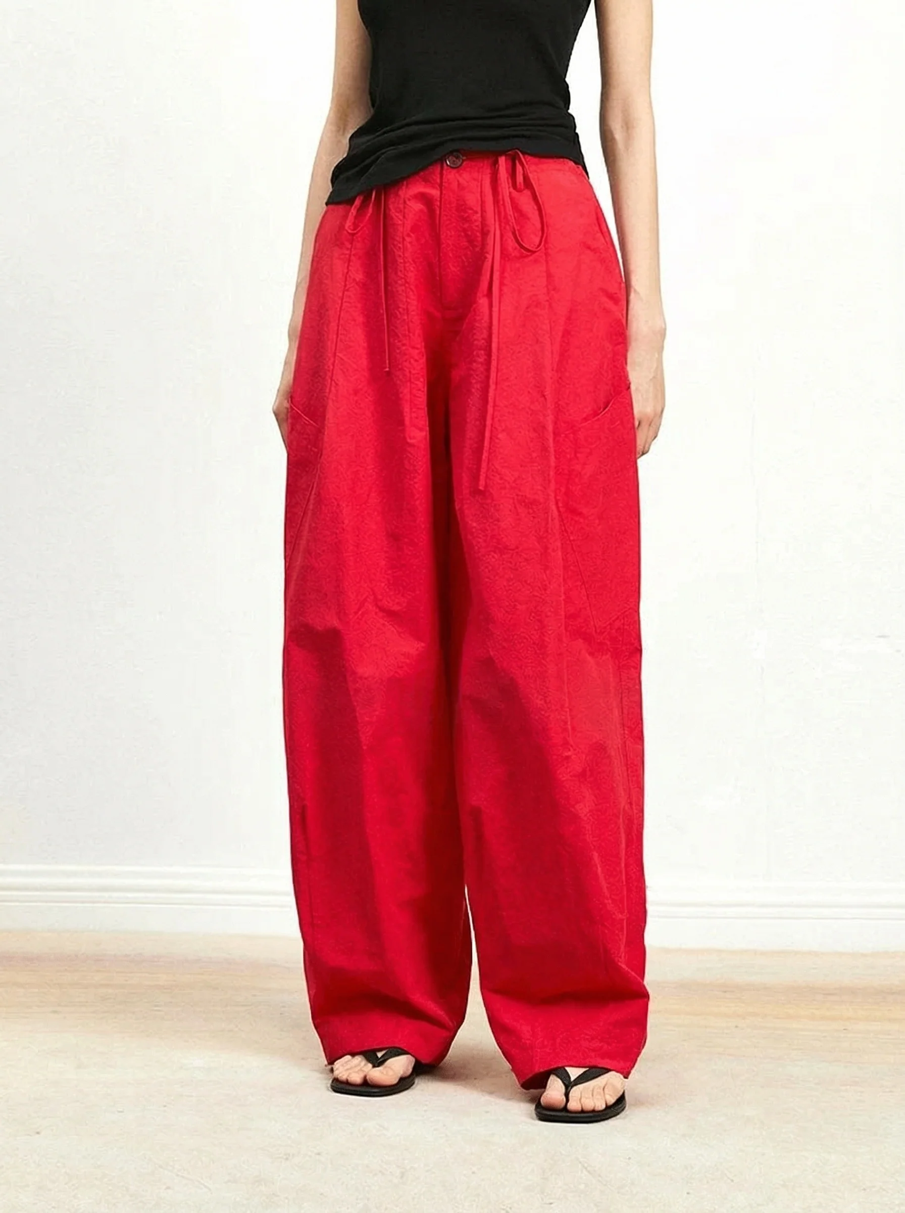 Drawstring Wide-Leg Pants - Image 5