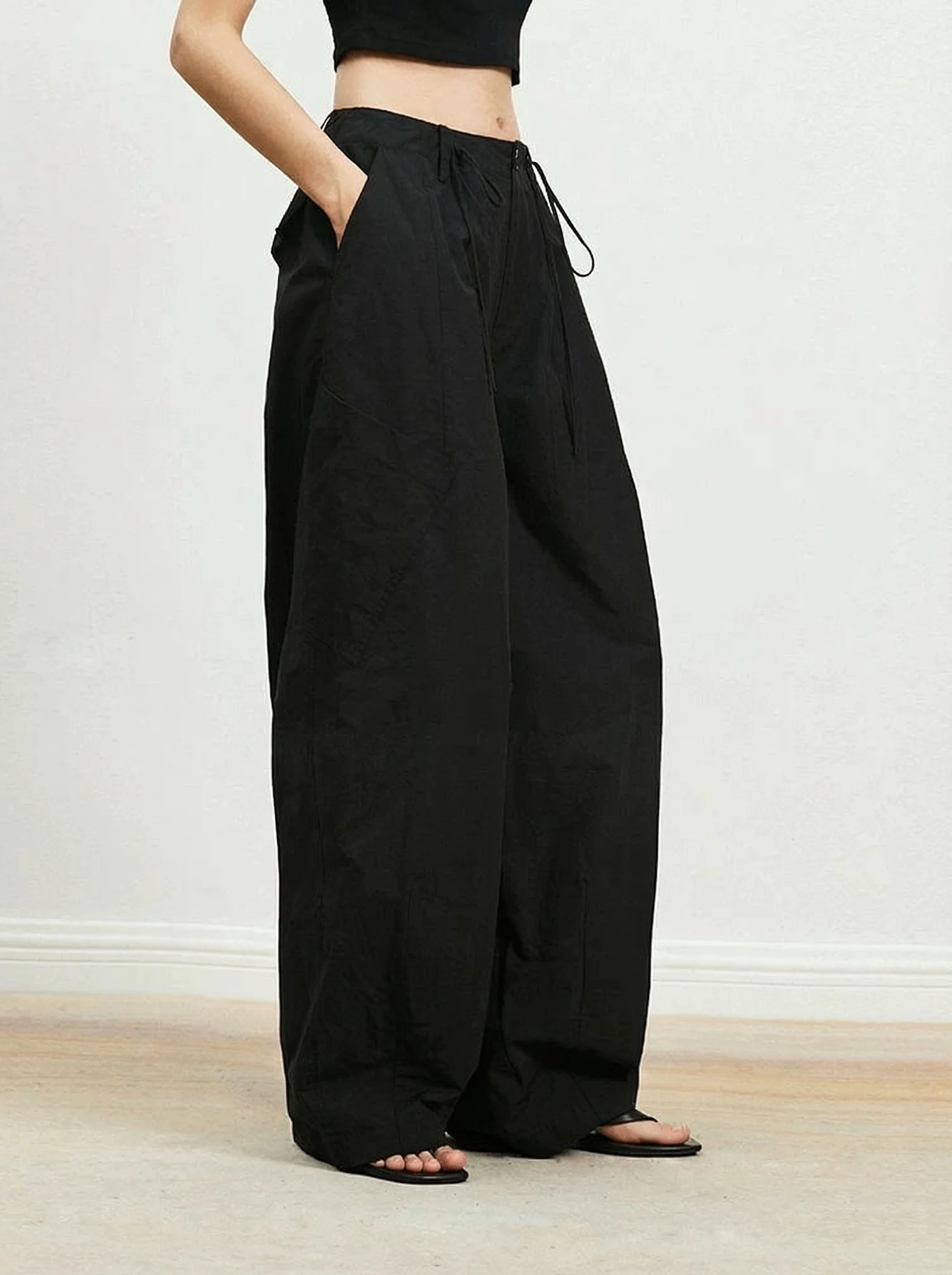 Drawstring Wide-Leg Pants - Image 6