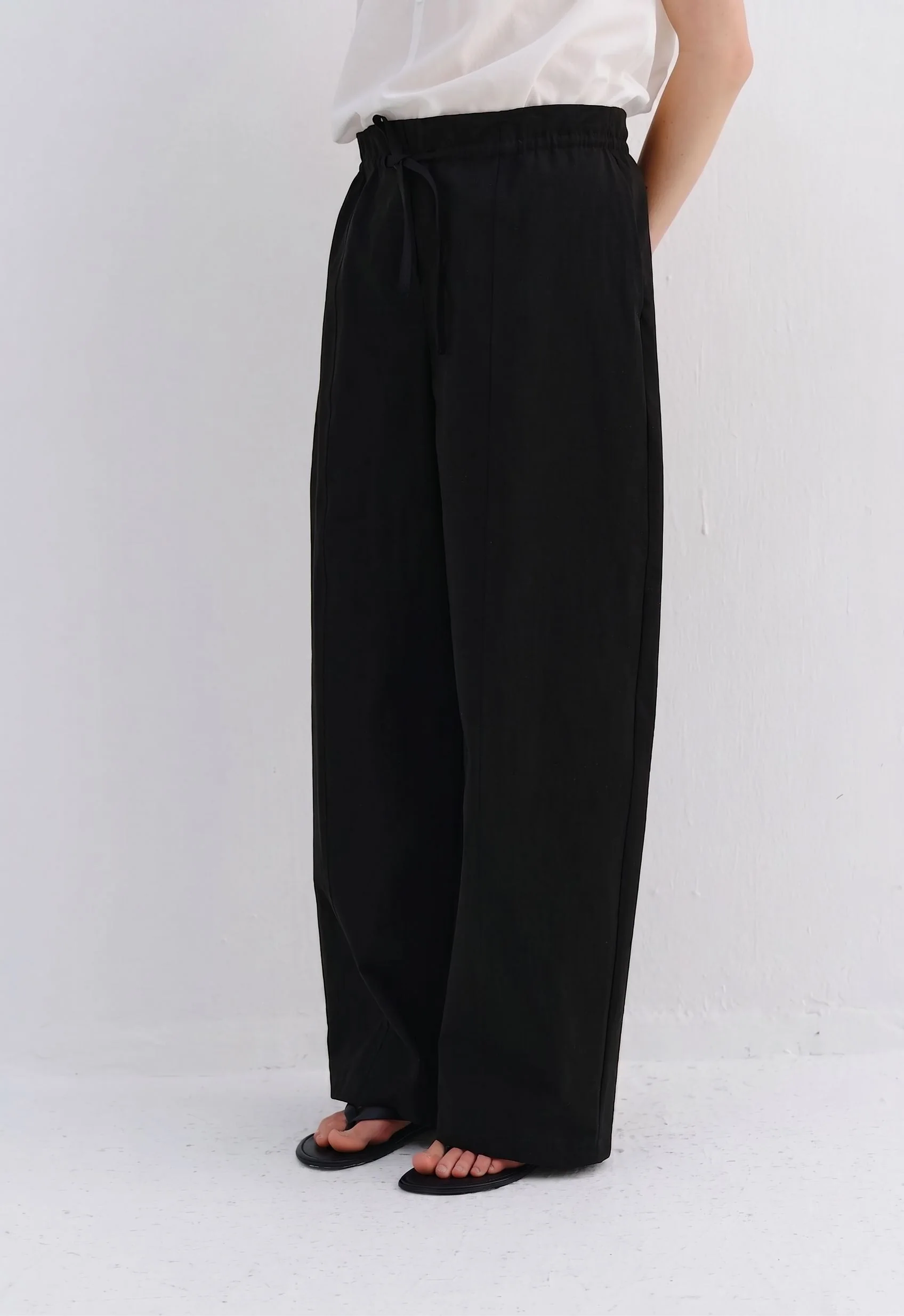 Drawstring Wide-Leg Pants - Image 6