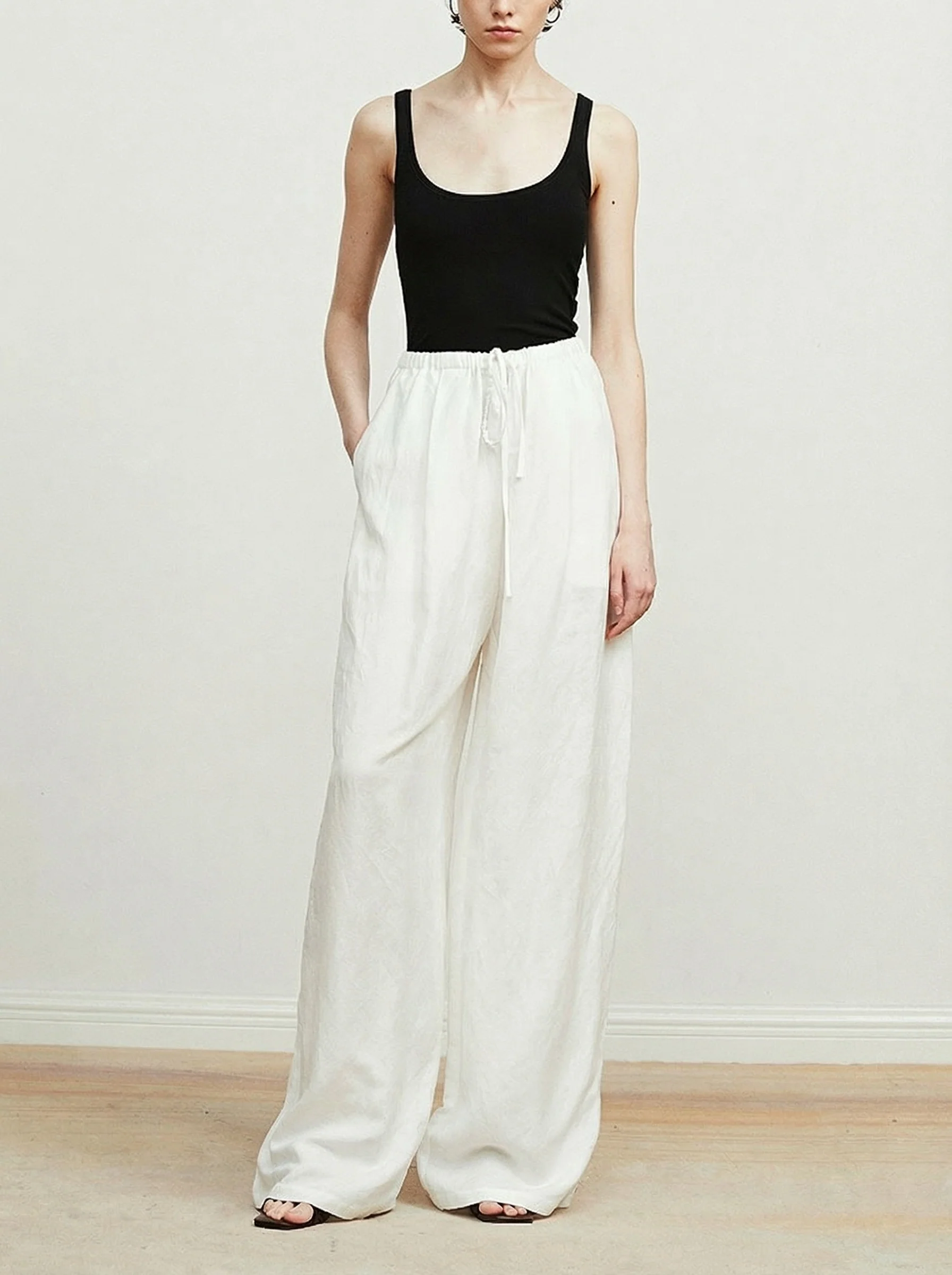 Drawstring Wide-Leg Pants - Image 2