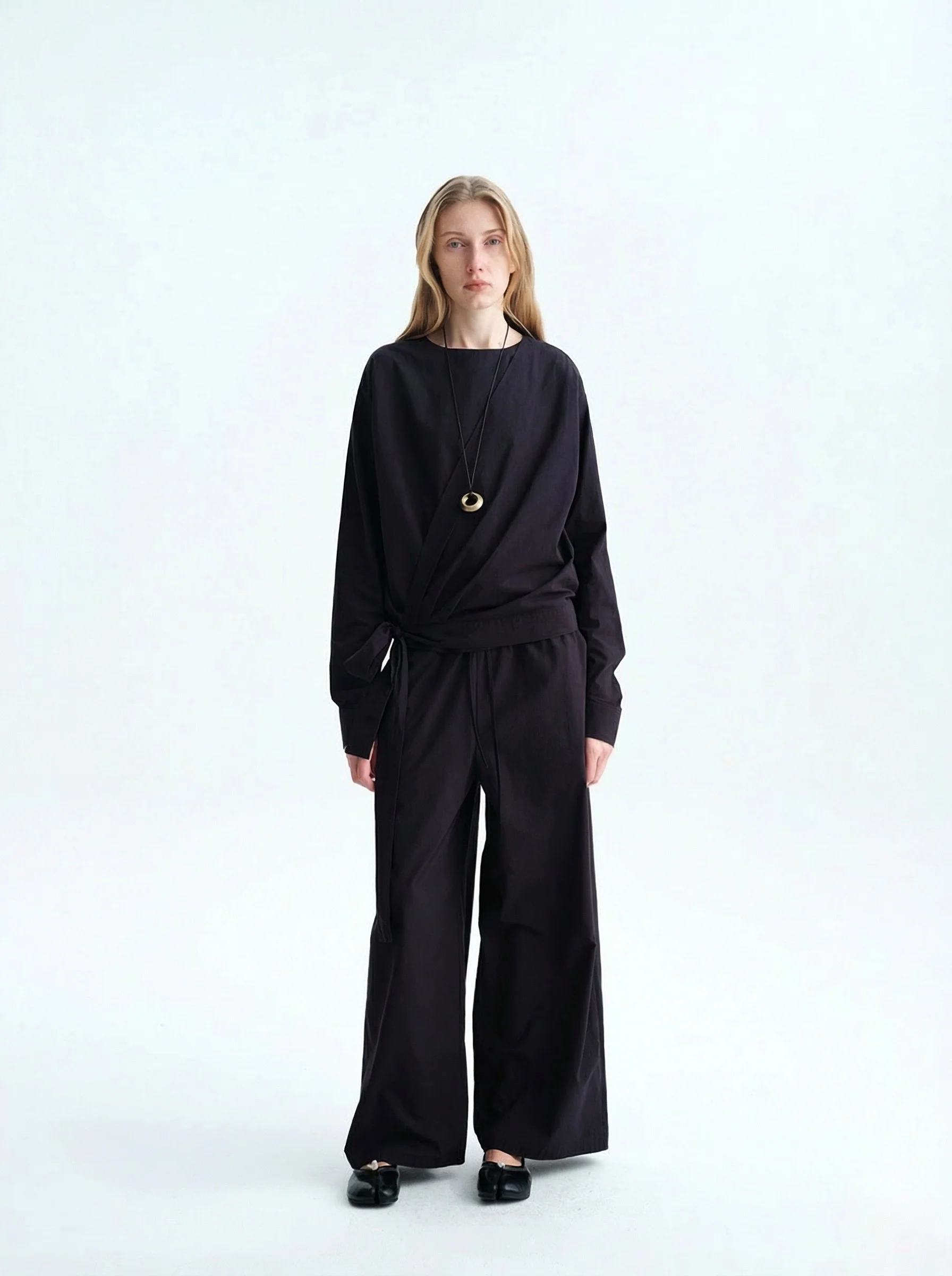 Drawstring Wide-Leg Pants - Image 2