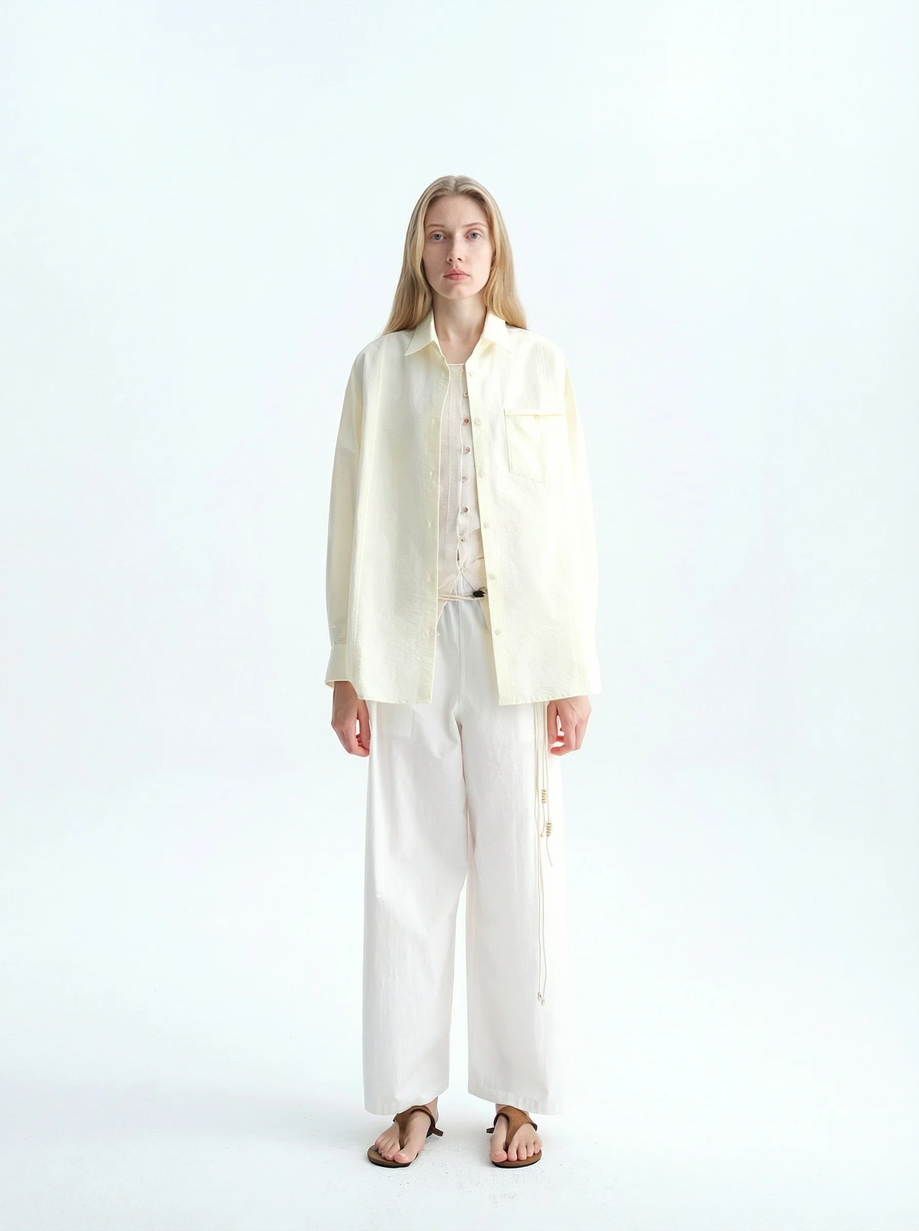 Drawstring Wide-Leg Pants - Image 3