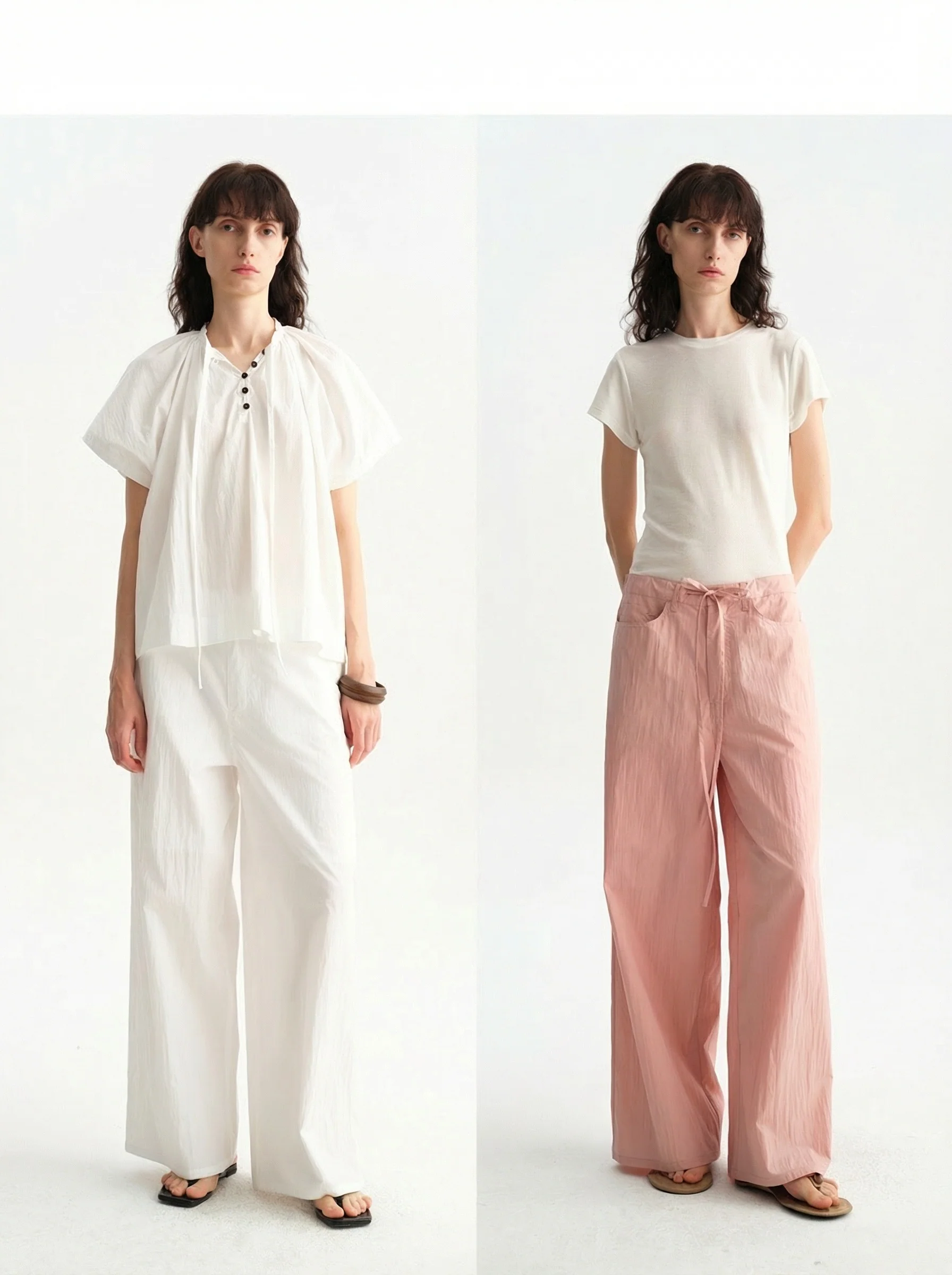 Drawstring Wide-Leg Pants