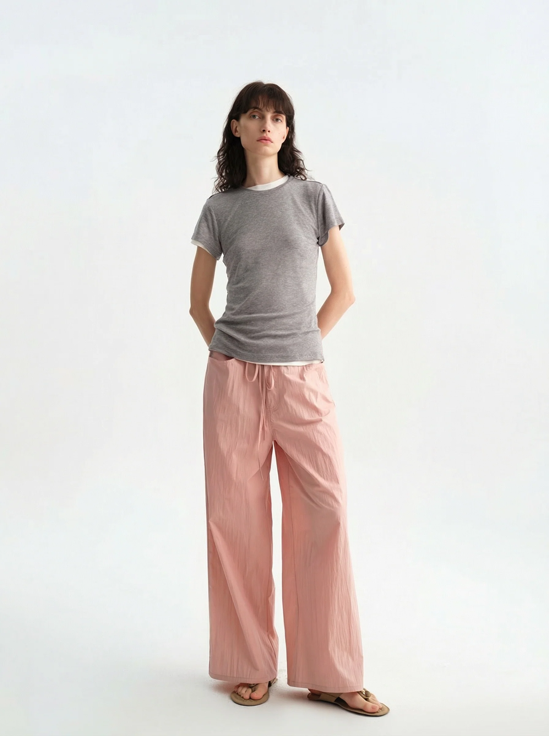Drawstring Wide-Leg Pants - Image 2