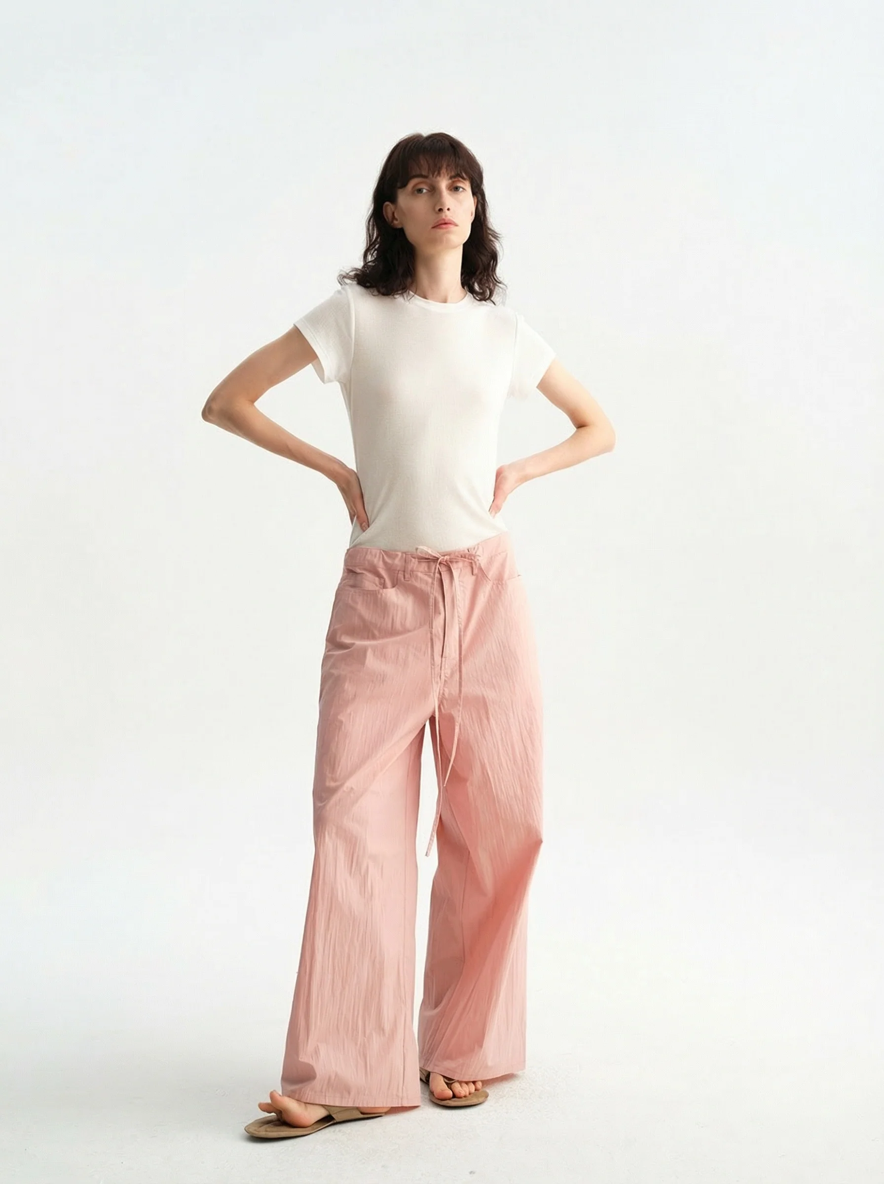 Drawstring Wide-Leg Pants - Image 3