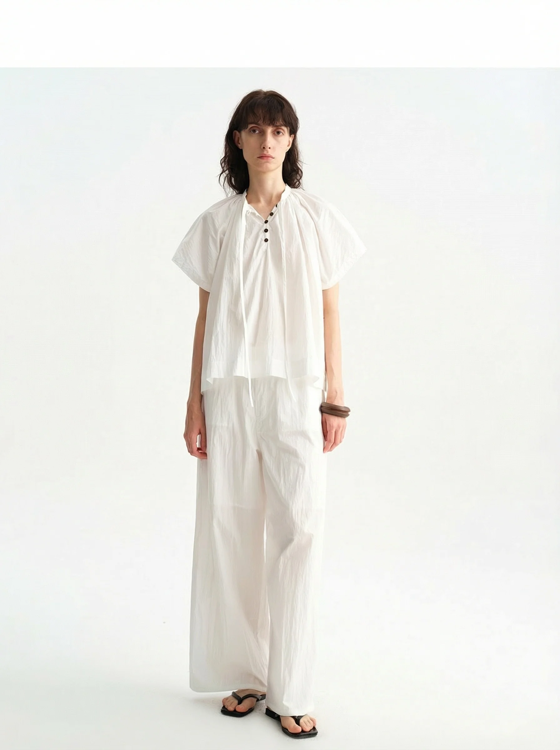 Drawstring Wide-Leg Pants - Image 4